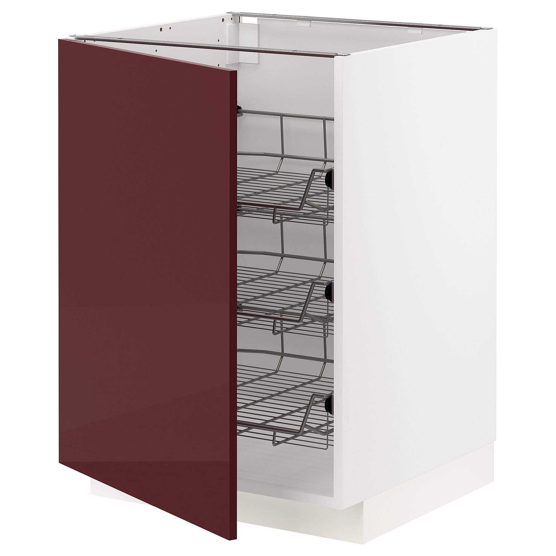 METOD, base cabinet with wire baskets, 60x60 cm, 794.601.50
