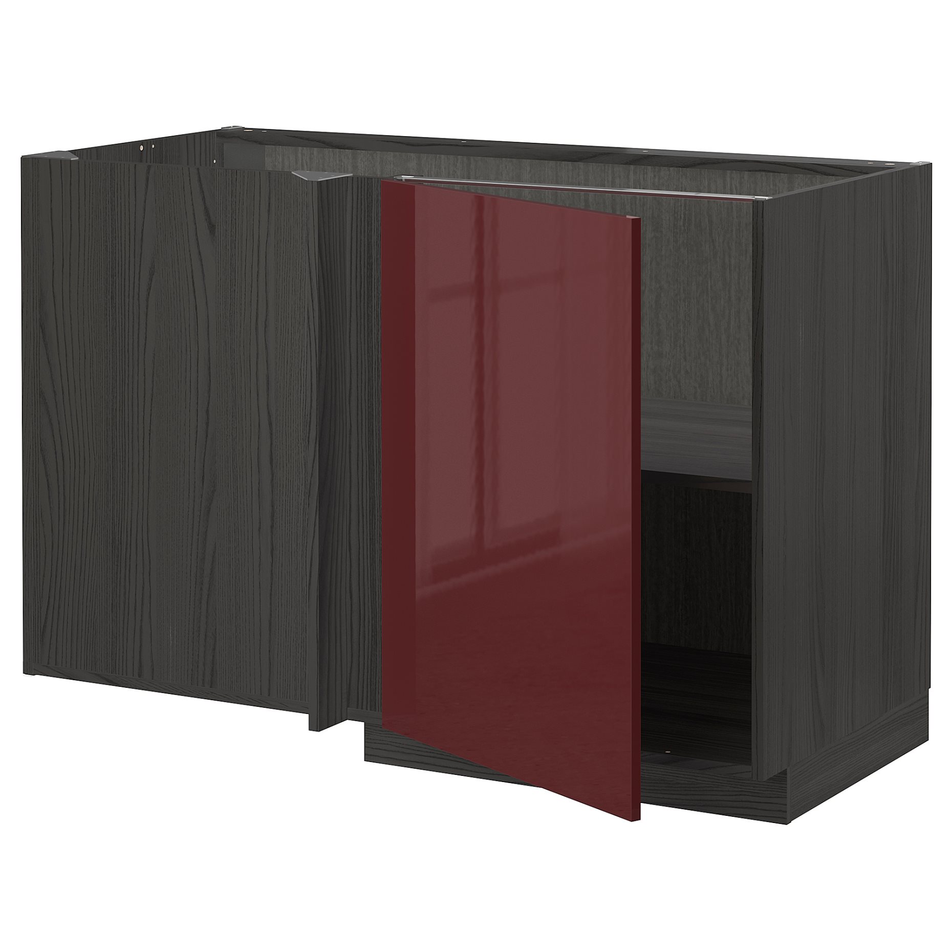 METOD, corner base cabinet with shelf, 128x68 cm, 794.606.21