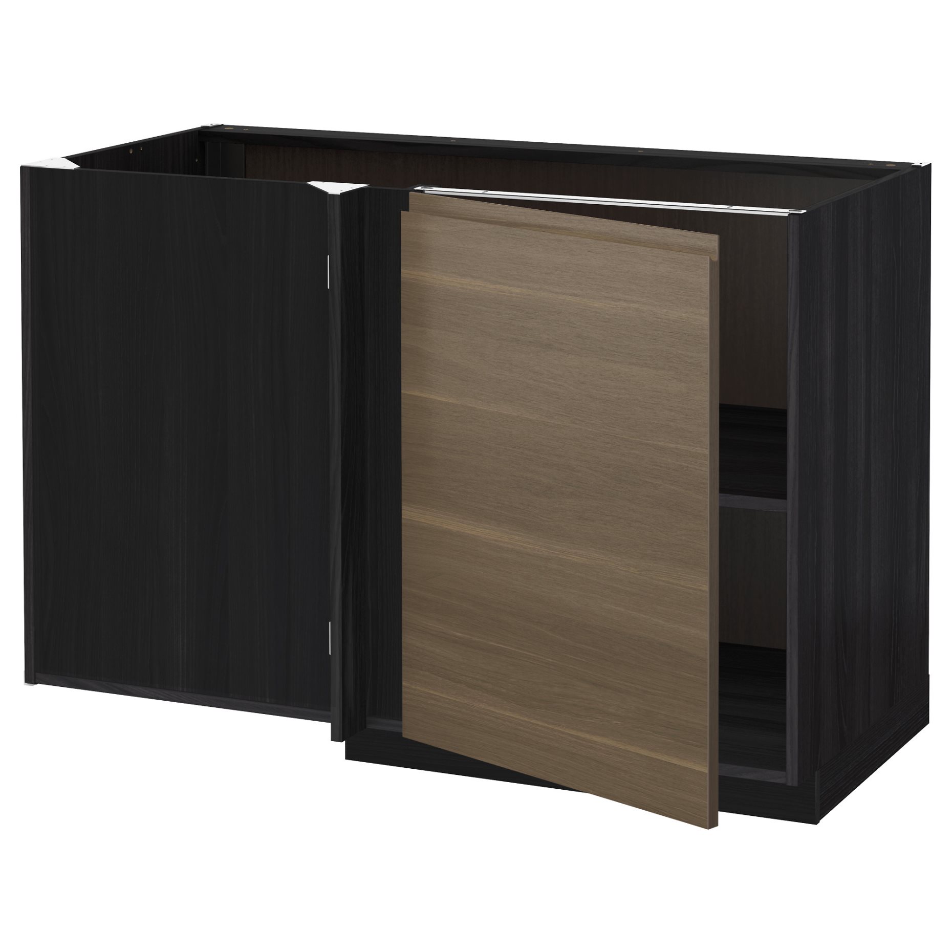 METOD, corner base cabinet with shelf, 128x68 cm, 794.663.69