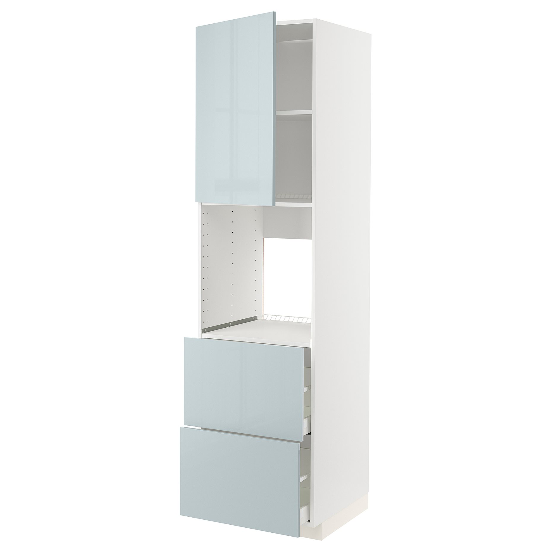 METOD, high cabinet for oven with door/2 fronts/2 high drawers, 60x60x220 cm, 794.788.76