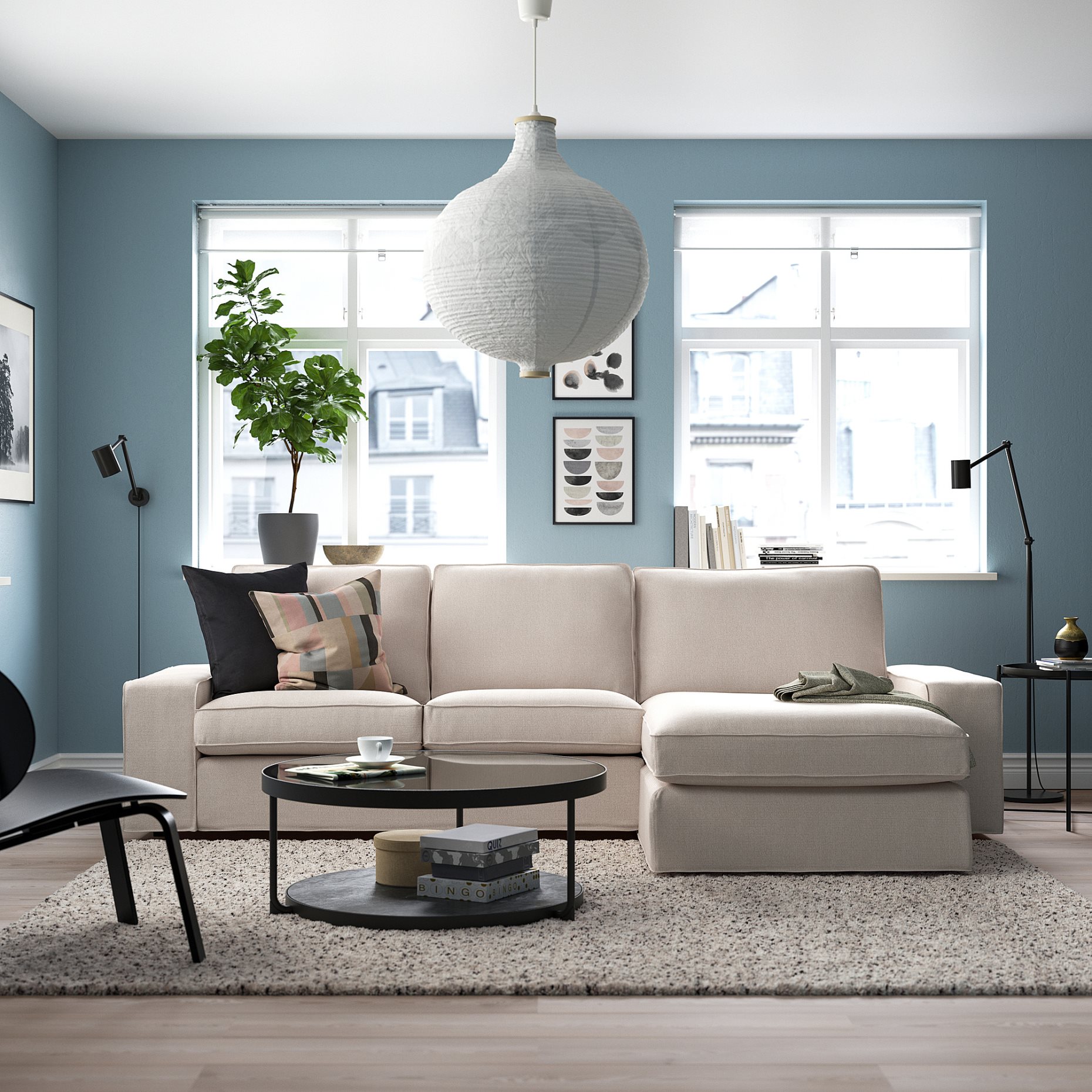 KIVIK, 3-seat sofa with chaise longue, 794.828.40