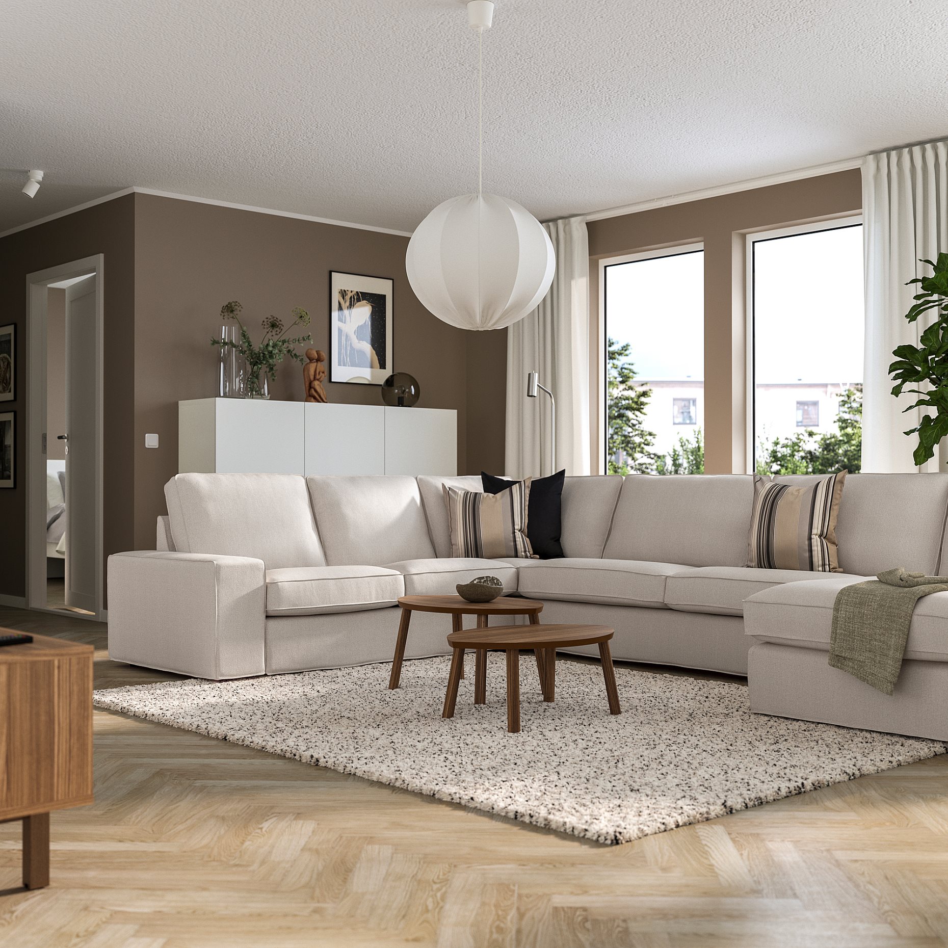 KIVIK, corner sofa, 6-seat with chaise longue, 794.828.78