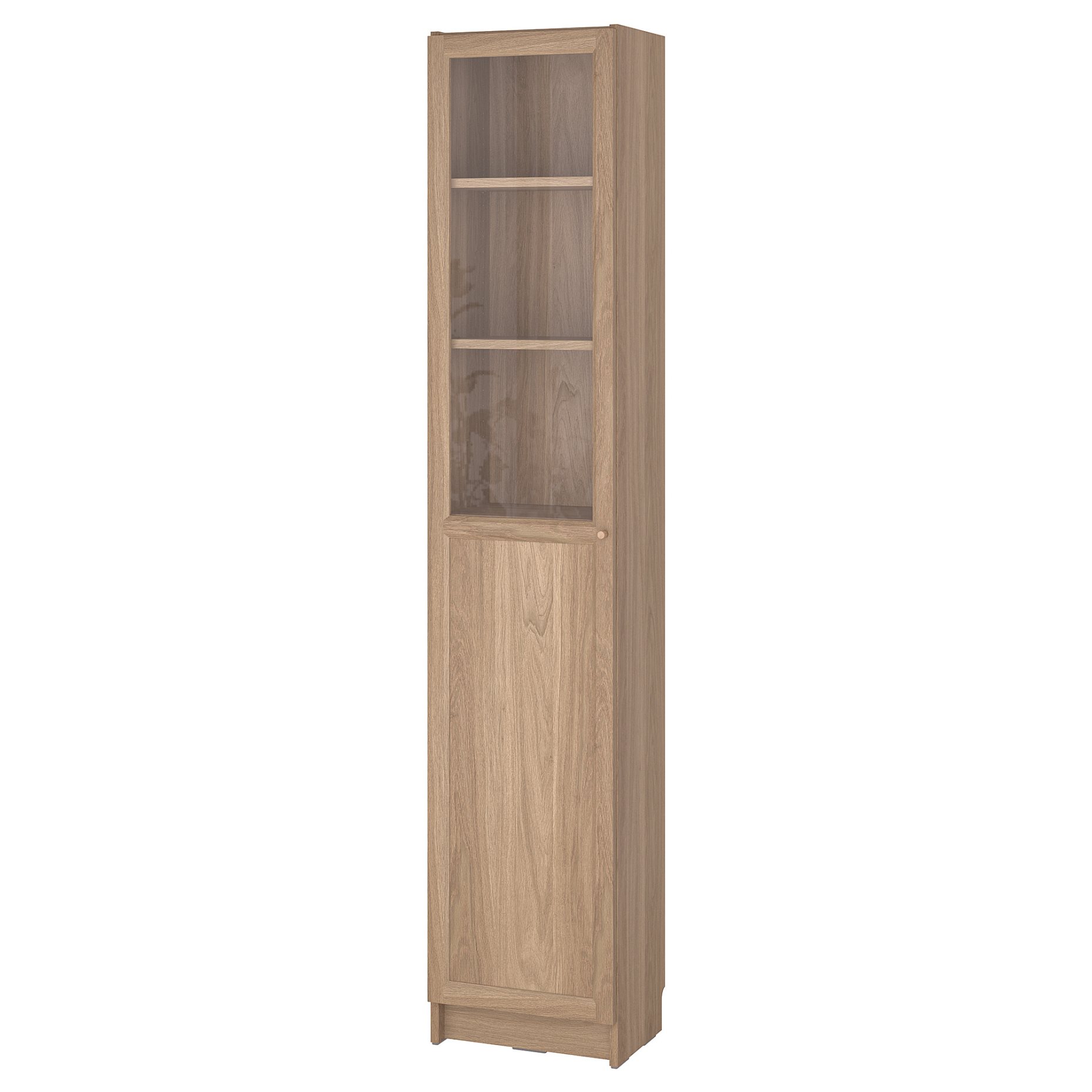 BILLY/OXBERG, bookcase with panel/glass door, 40x30x202 cm, 794.833.40