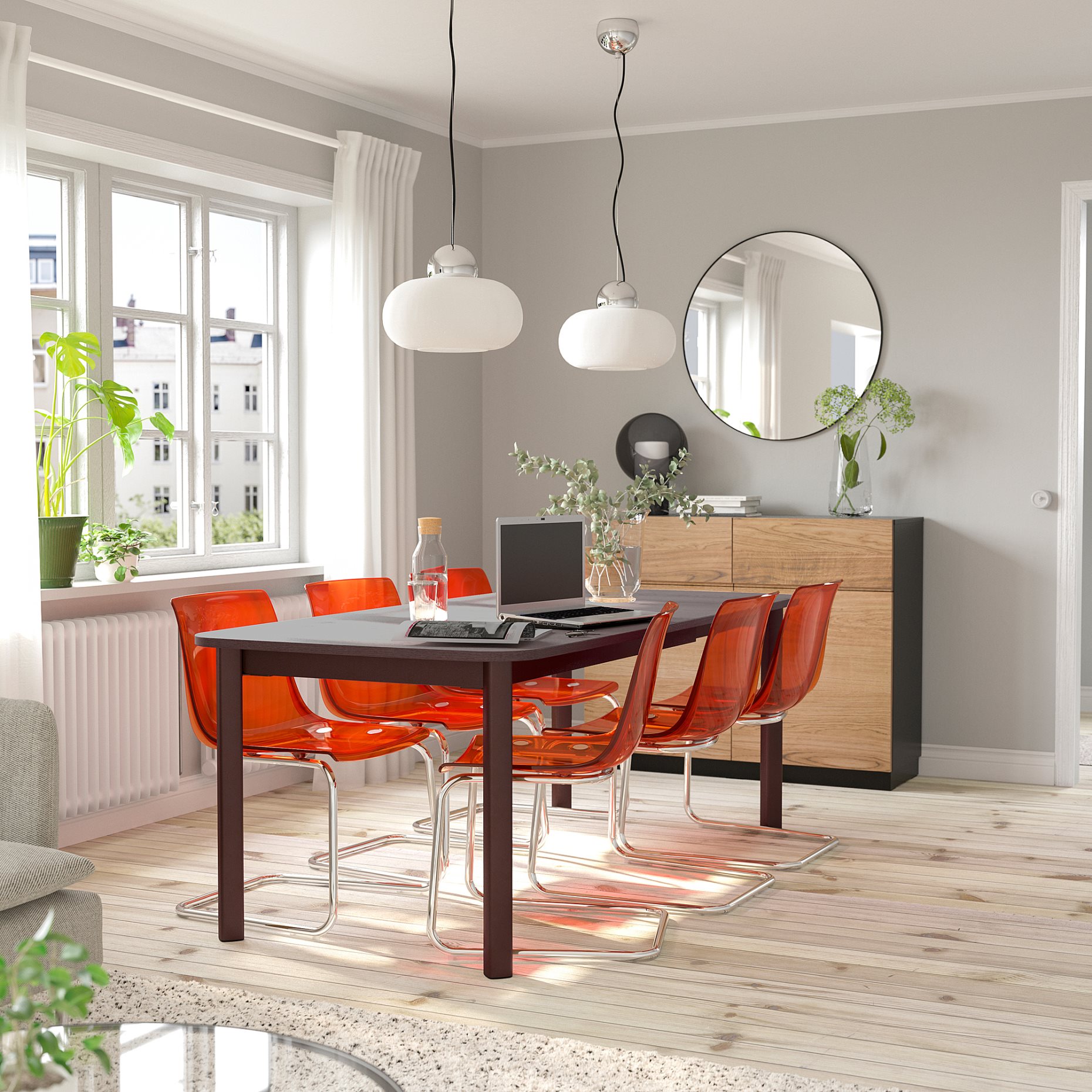 STRANDTORP/TOBIAS, table and 6 chairs, 150/205/260 cm, 794.848.96