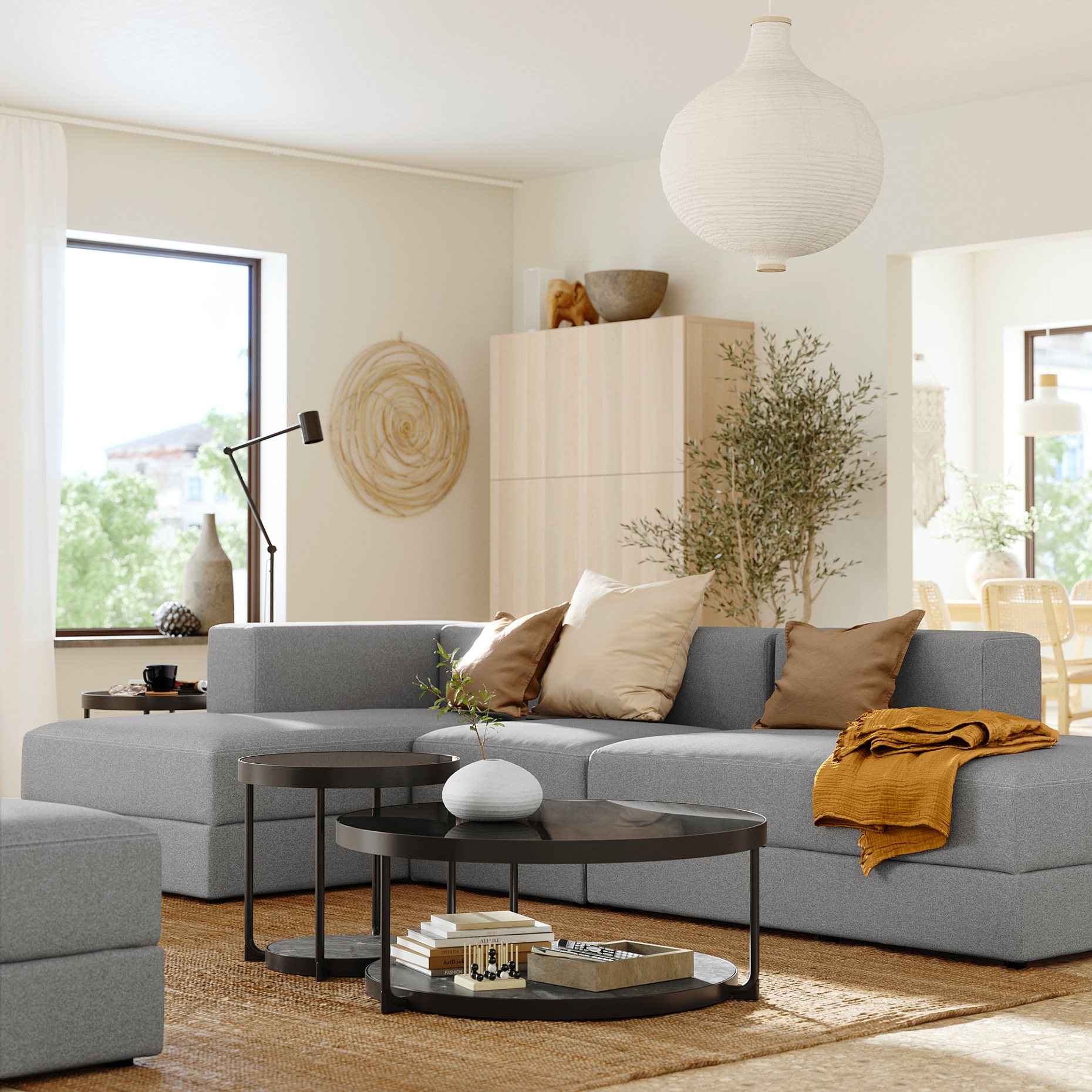 JÄTTEBO, 3,5-seat modular sofa with chaise longues, 794.851.03