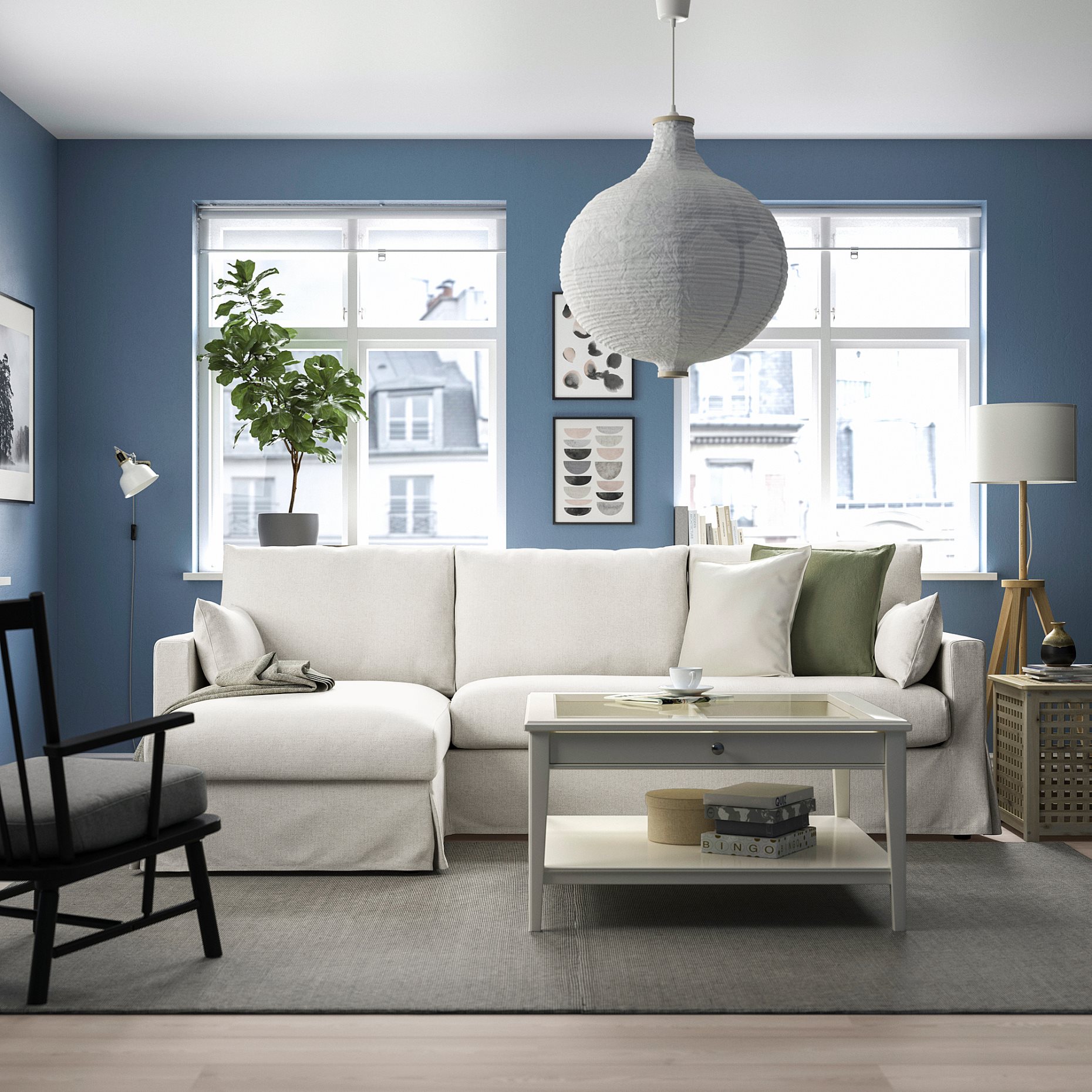HYLTARP, 3-seat sofa with chaise longue, left, 794.896.86