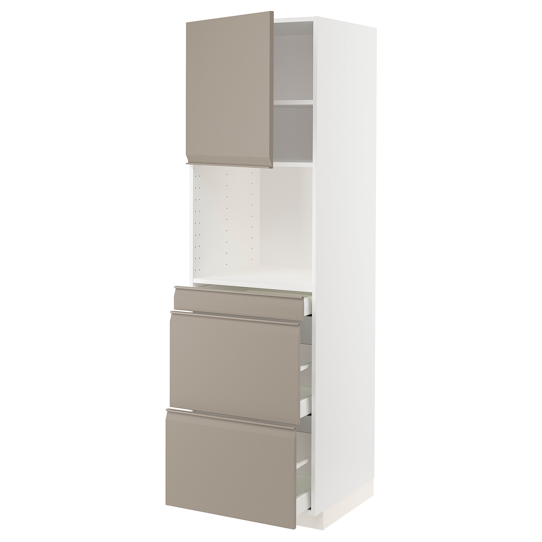 METOD, high cabinet for microwave combi with door/3 drawers, 60x60x200 cm, 794.925.99