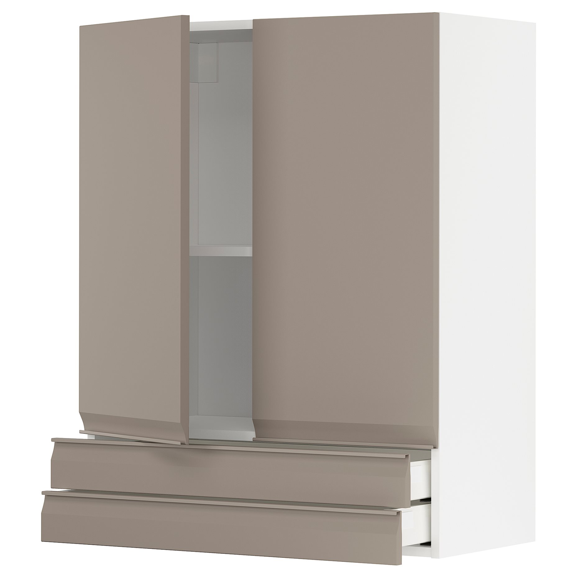 METOD, wall cabinet with 2 doors/2 drawers, 80x100 cm, 794.926.22