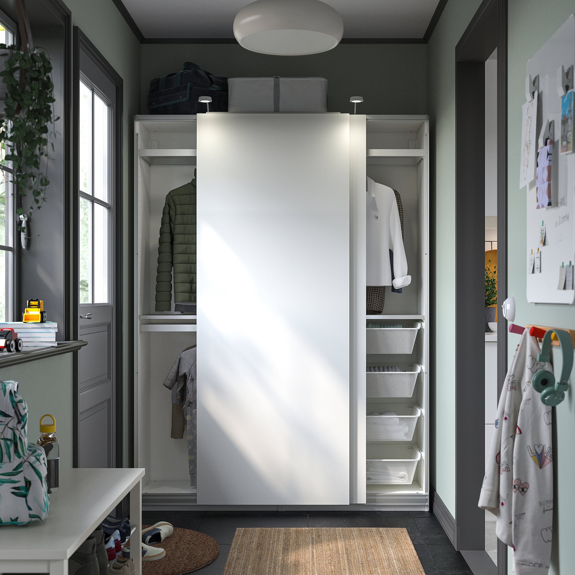 PAX/HASVIK, wardrobe combination, 150x43x201 cm, 795.030.03