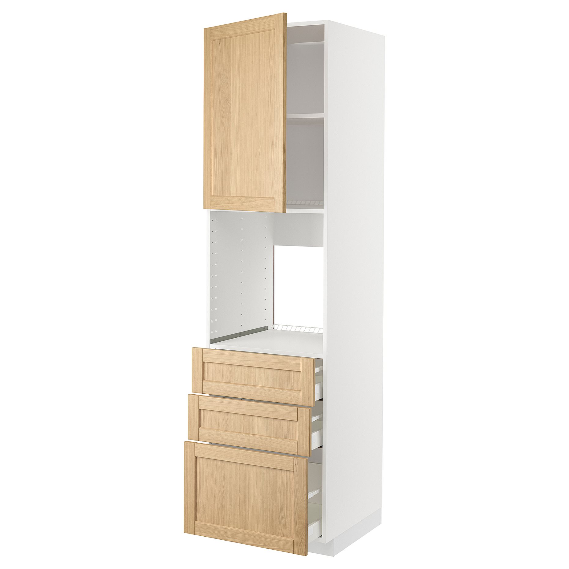 METOD, high cabinet for oven with door/3 drawers, 60x60x220 cm, 795.095.47