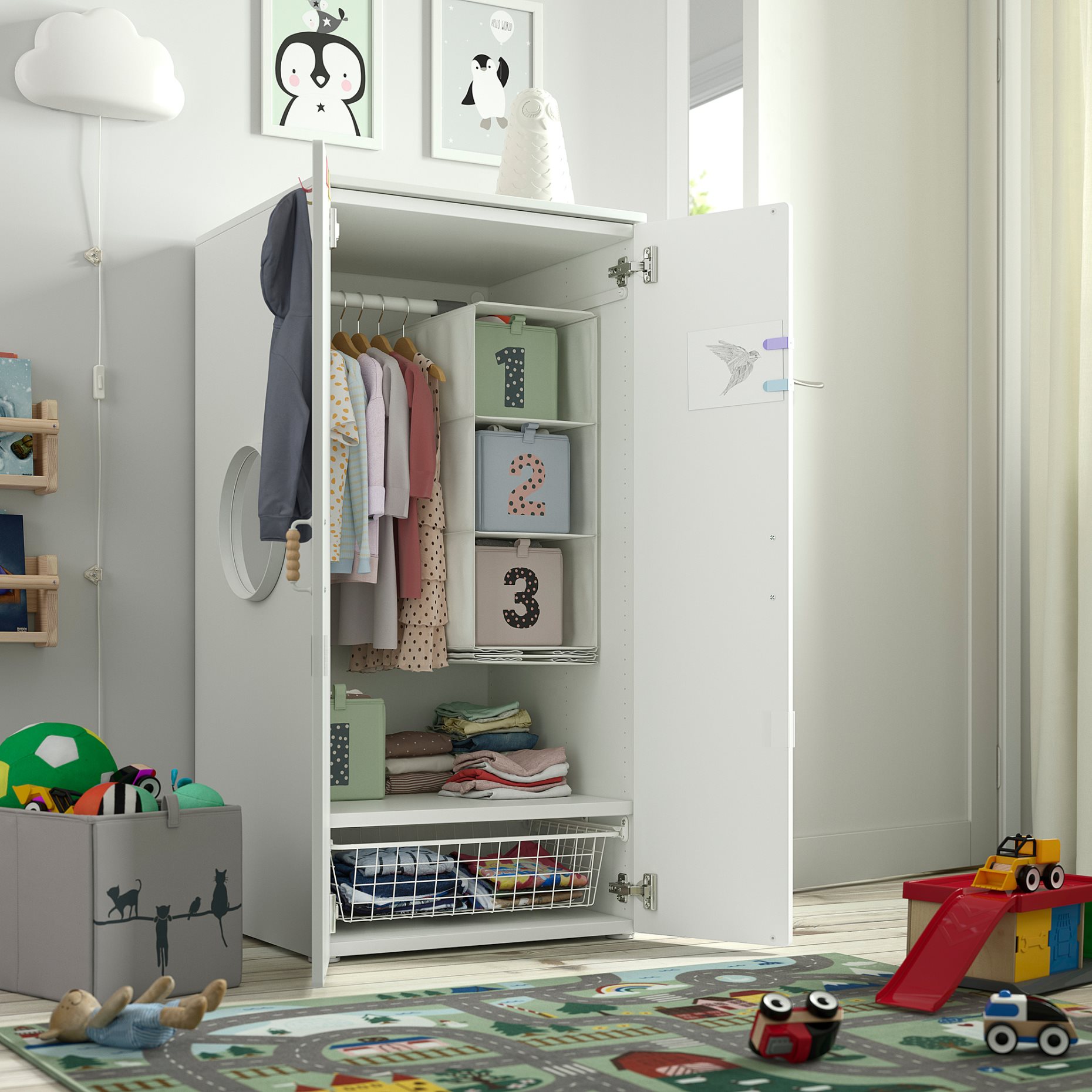 SMASTAD/PLATSA, wardrobe, 60x57x123 cm, 795.440.94