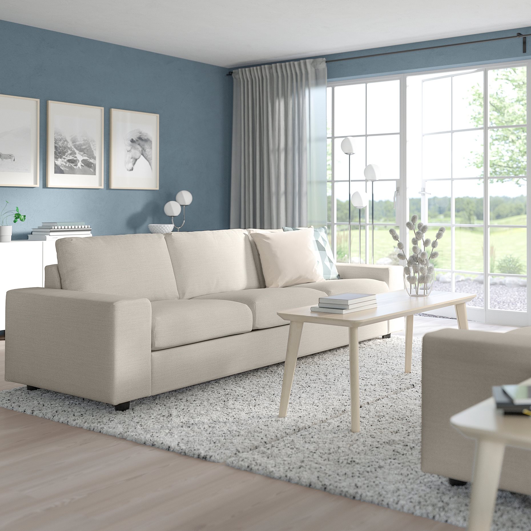 VIMLE, 3-seat sofa-bed with wide armrests, 795.452.15
