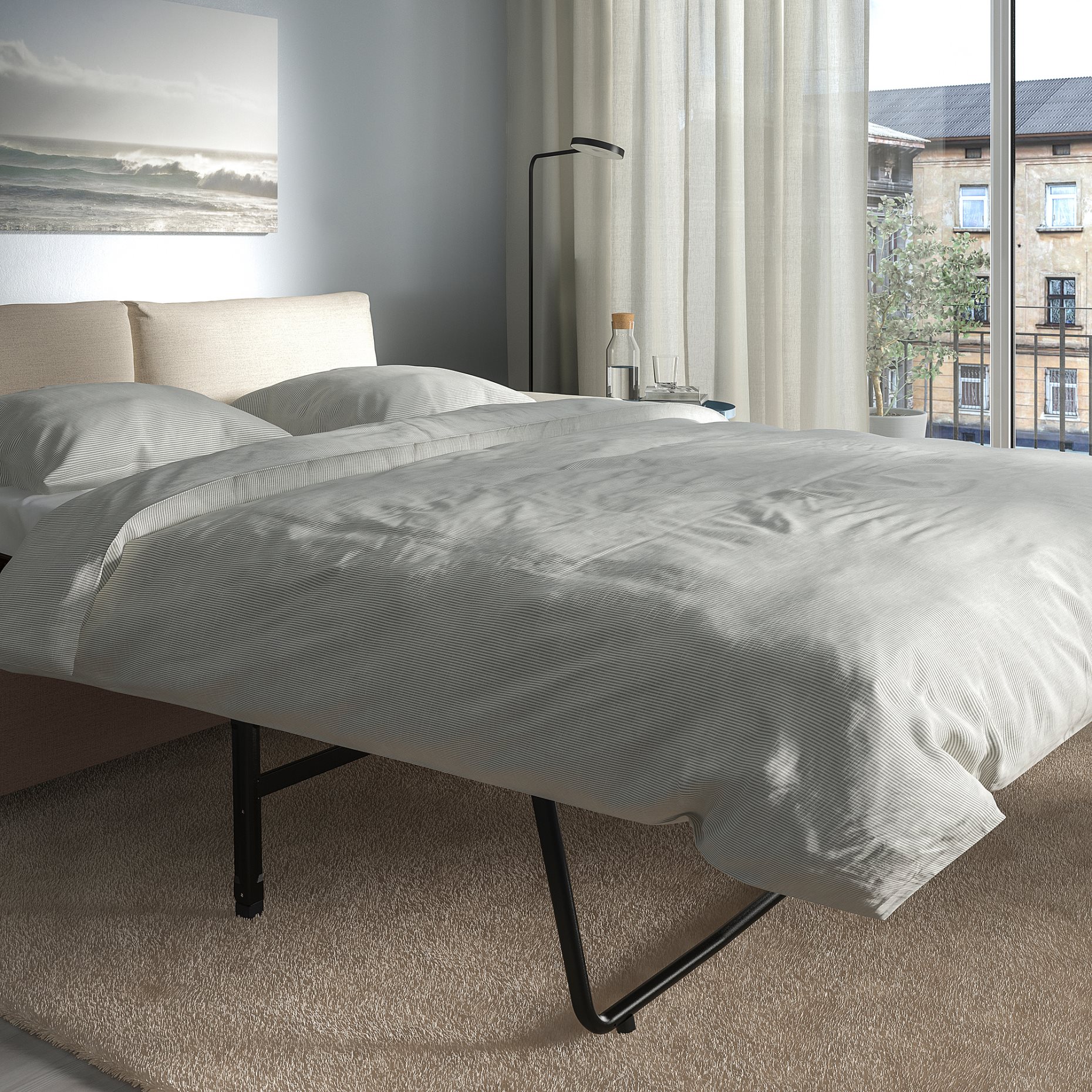 VIMLE, 3-seat sofa-bed with wide armrests, 795.452.15