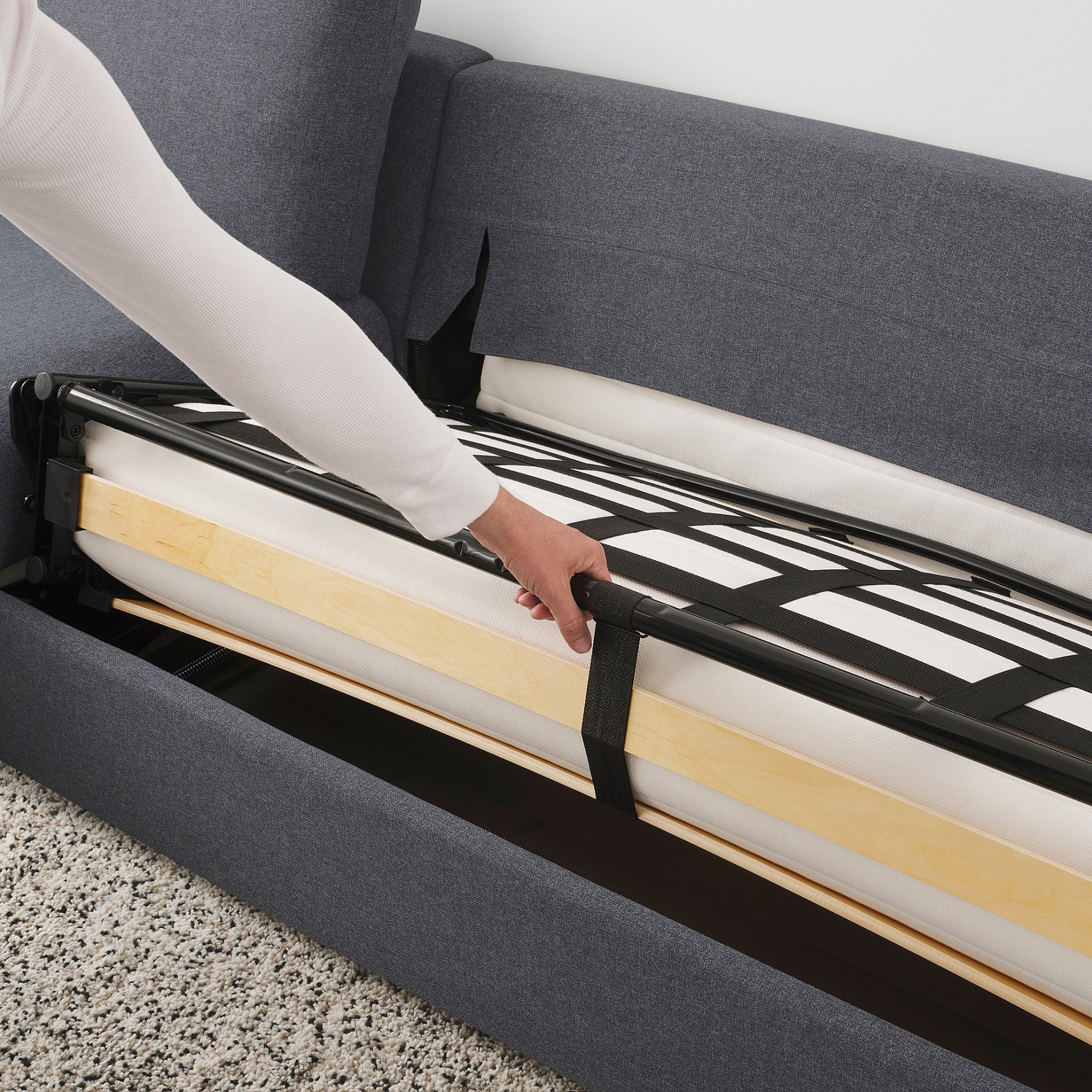 VIMLE, 3-seat sofa-bed with chaise longue, 795.452.82