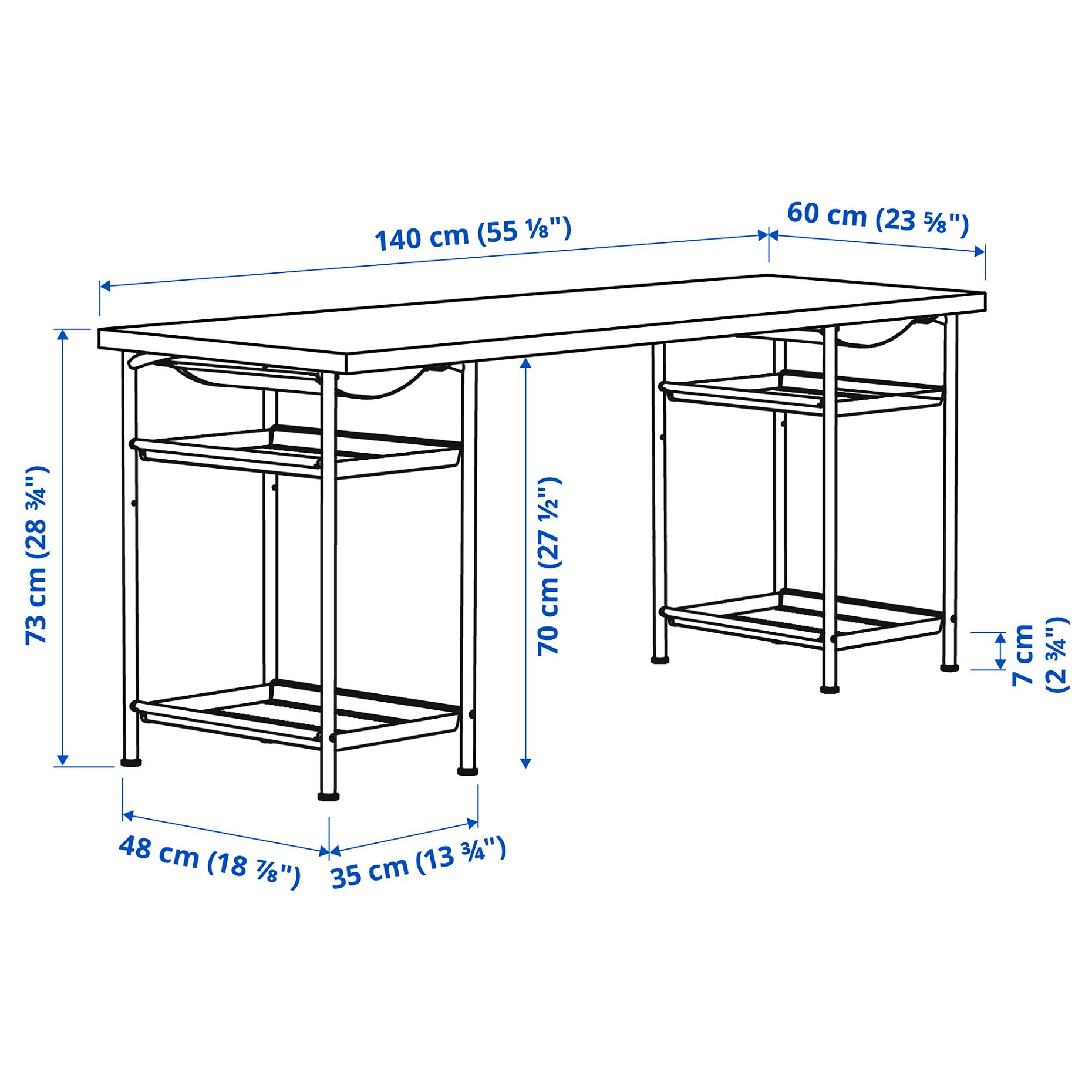 LAGKAPTEN/SPAND, desk, 140x60 cm, 795.638.55