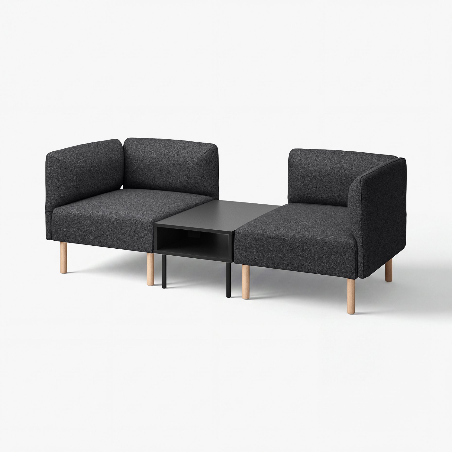 LILLEHEM, 2-seat modular sofa with side table, 795.697.44