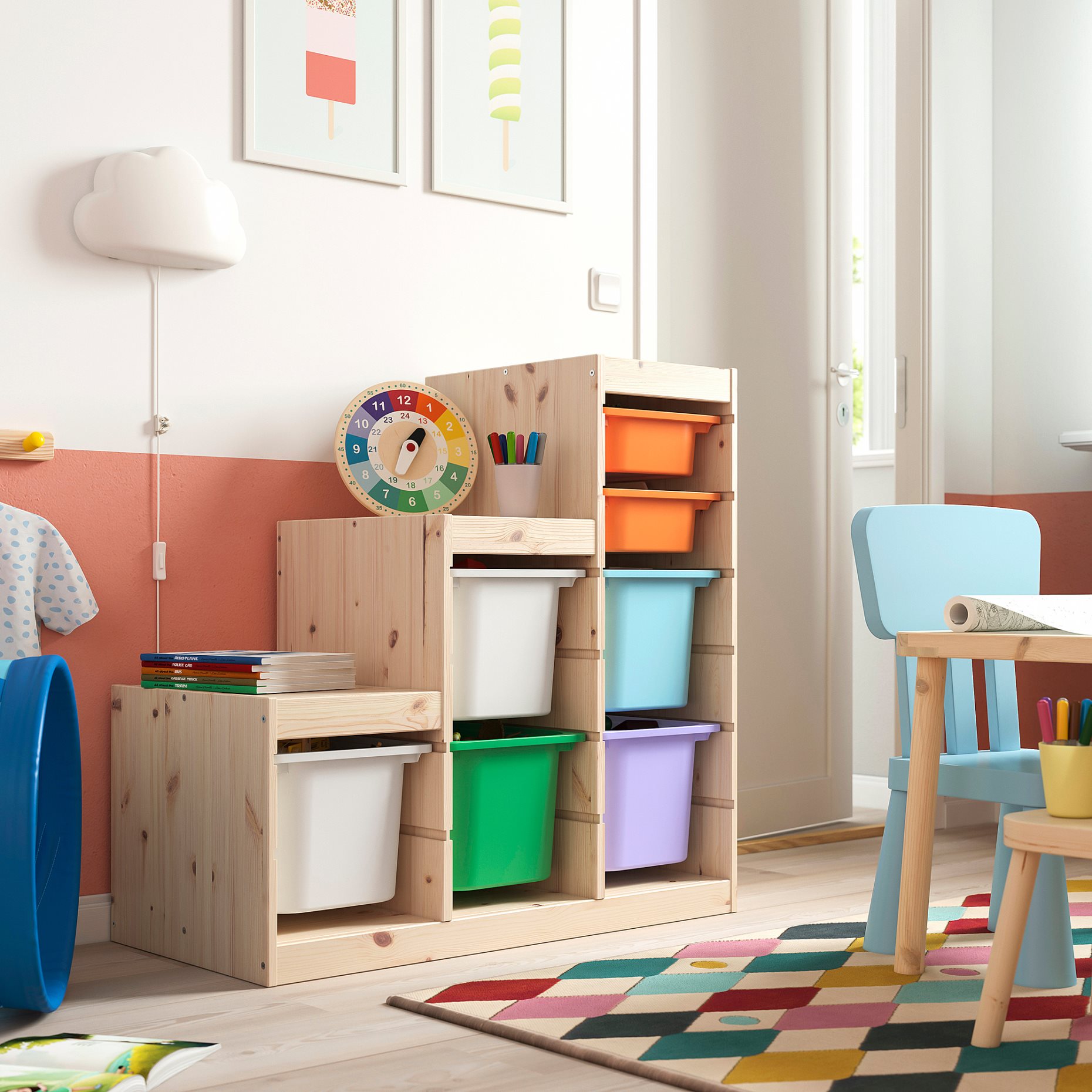 TROFAST, storage combination with boxes, 94x44x91 cm, 795.744.39