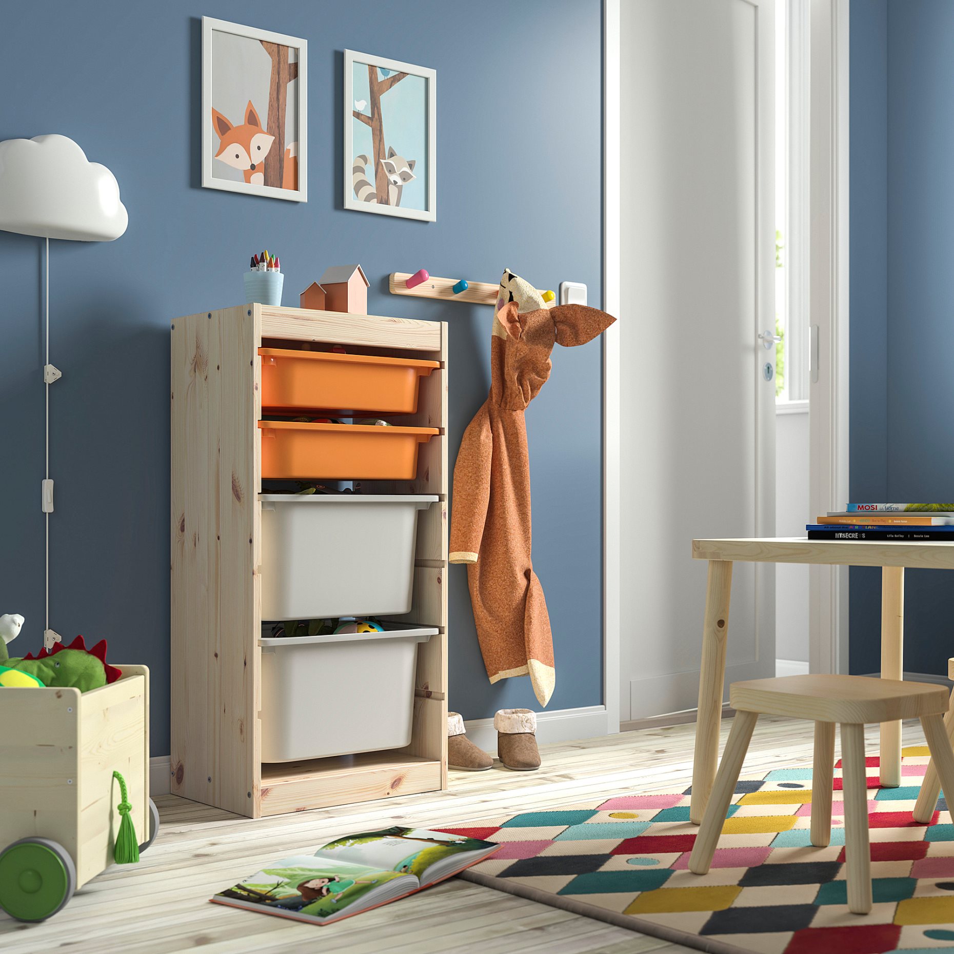 TROFAST, storage combination with boxes, 44x30x91 cm, 795.754.34