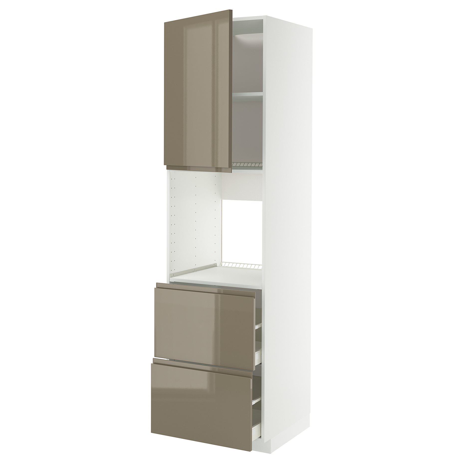 METOD, high cabinet for oven with door/2 fronts/2 high drawers, 60x60x220 cm, 795.770.13
