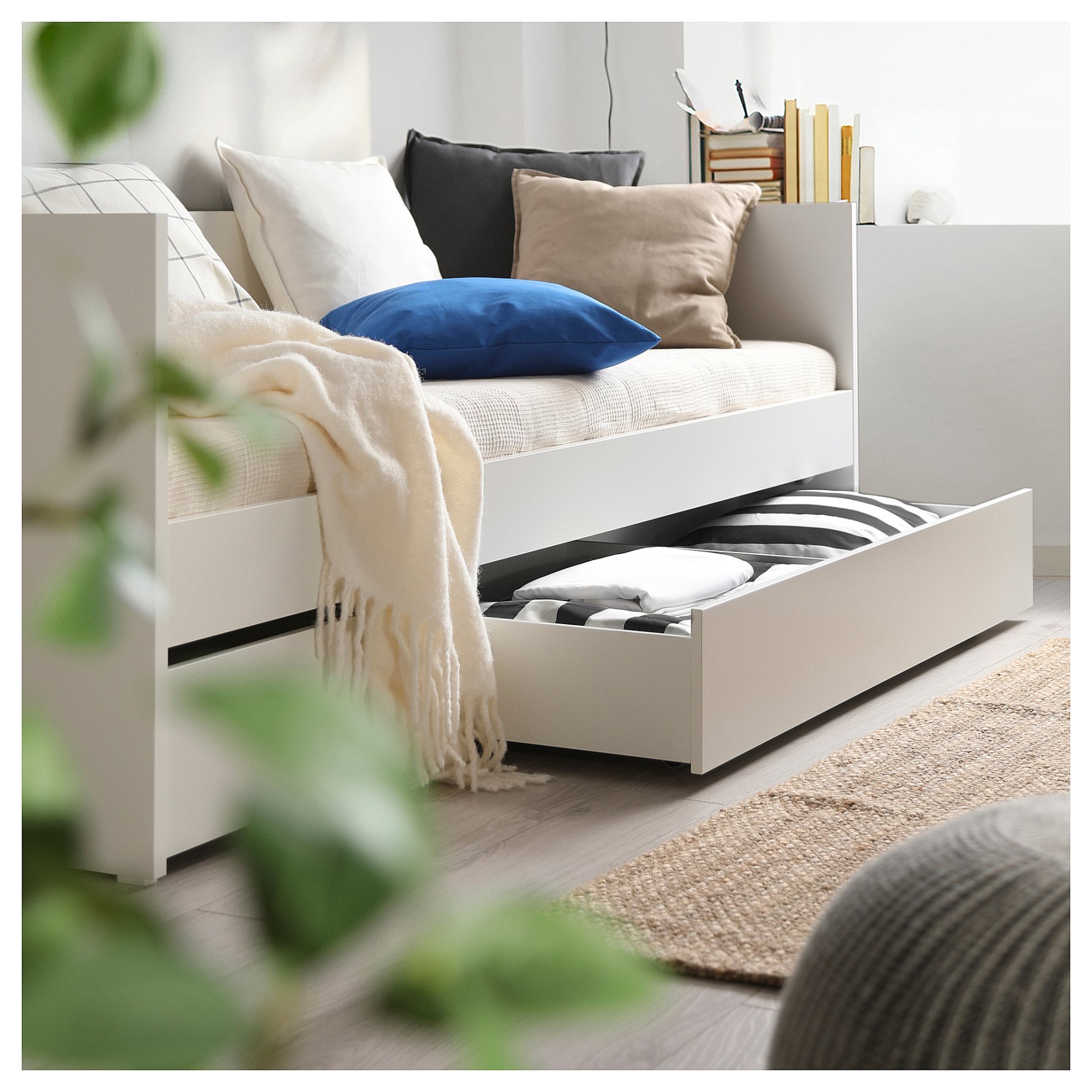 VIHALS, κρεβάτι επισκέπτη day bed με αποθήκευση και 1 στρώμα, 80x200 cm, 795.805.72