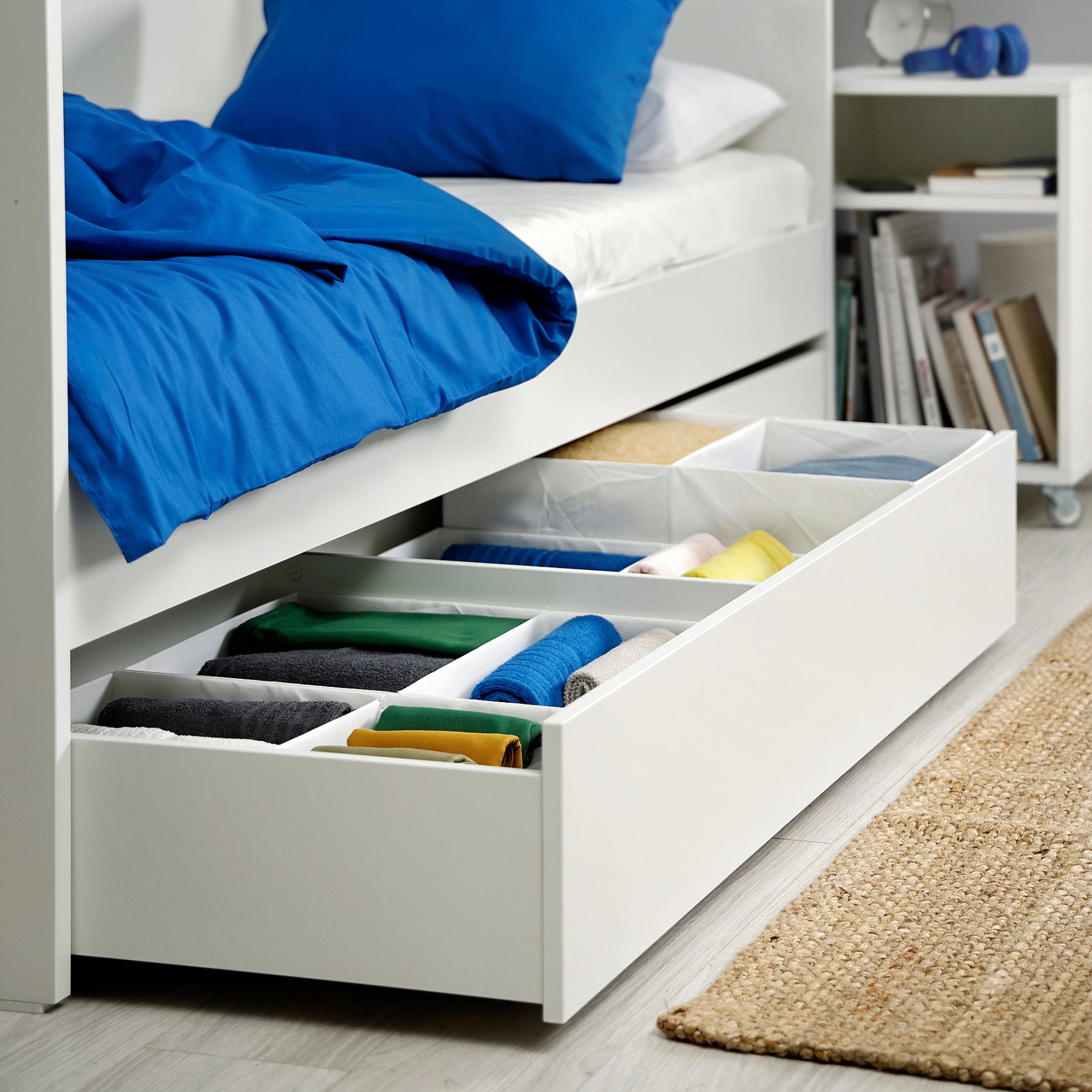 VIHALS, κρεβάτι επισκέπτη day bed με αποθήκευση και 1 στρώμα, 80x200 cm, 795.805.72