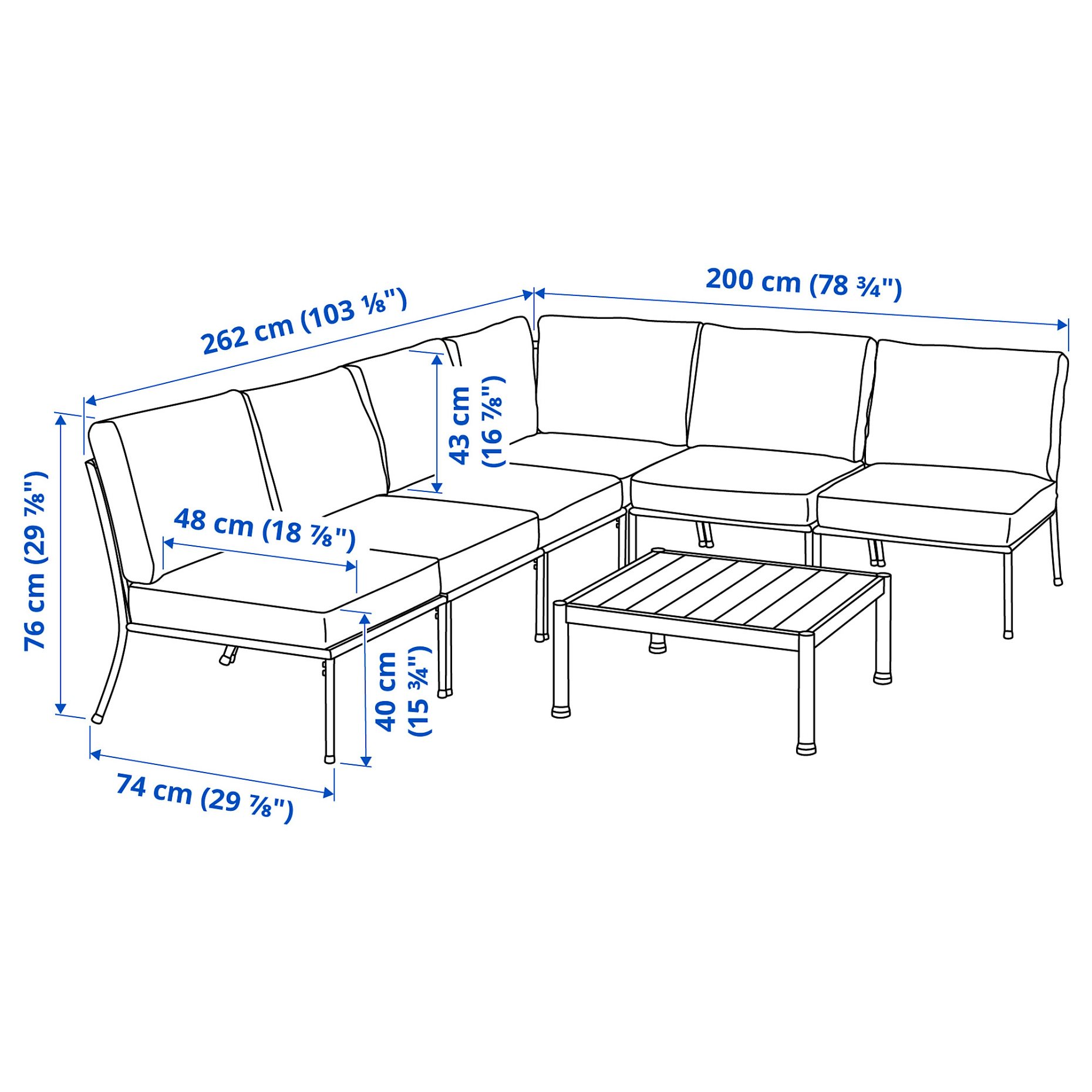 SEGERÖN, 5-seat conversation set, outdoor, 795.856.78