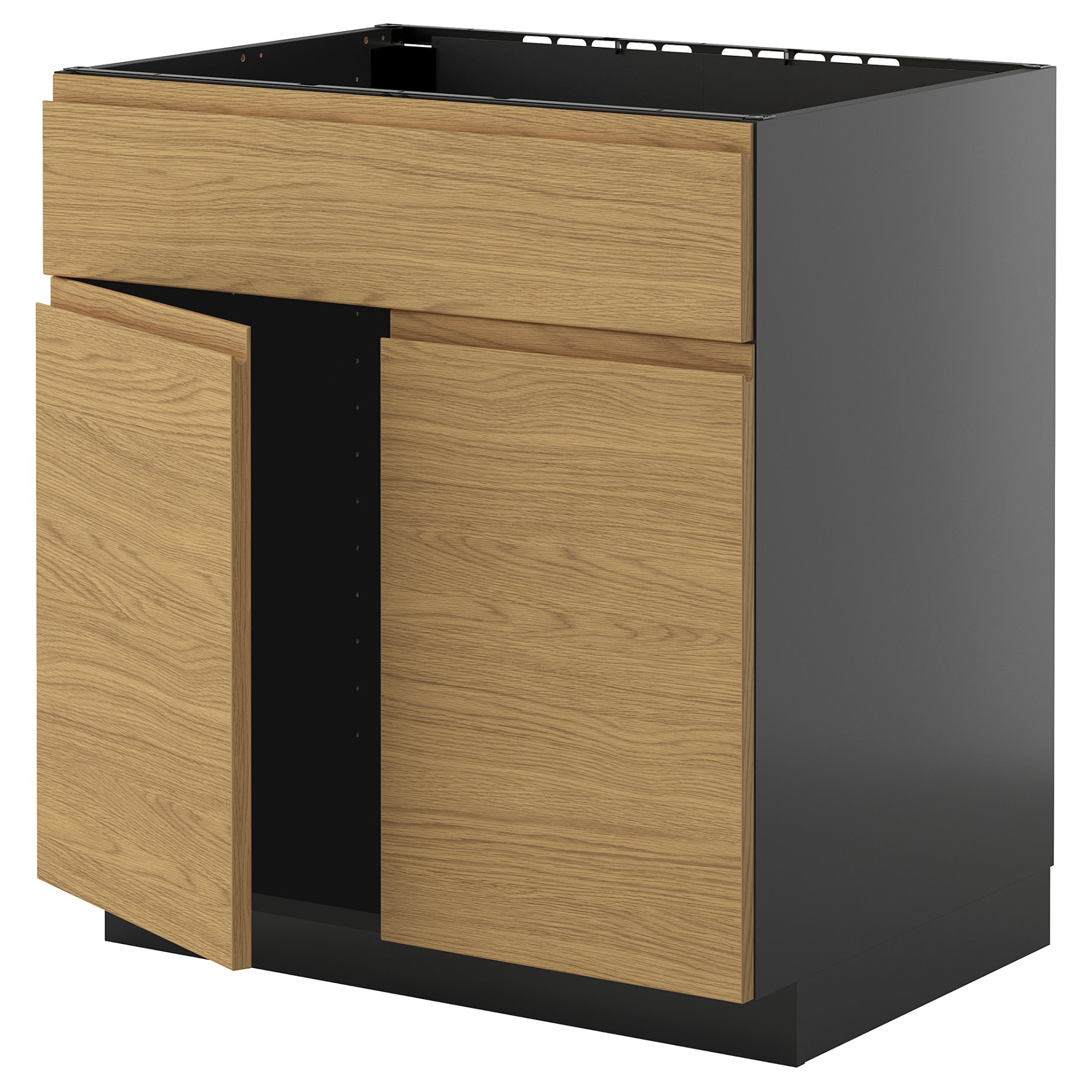 METOD, base cabinet for sink with 2 doors/front, 80x60 cm, 795.872.67