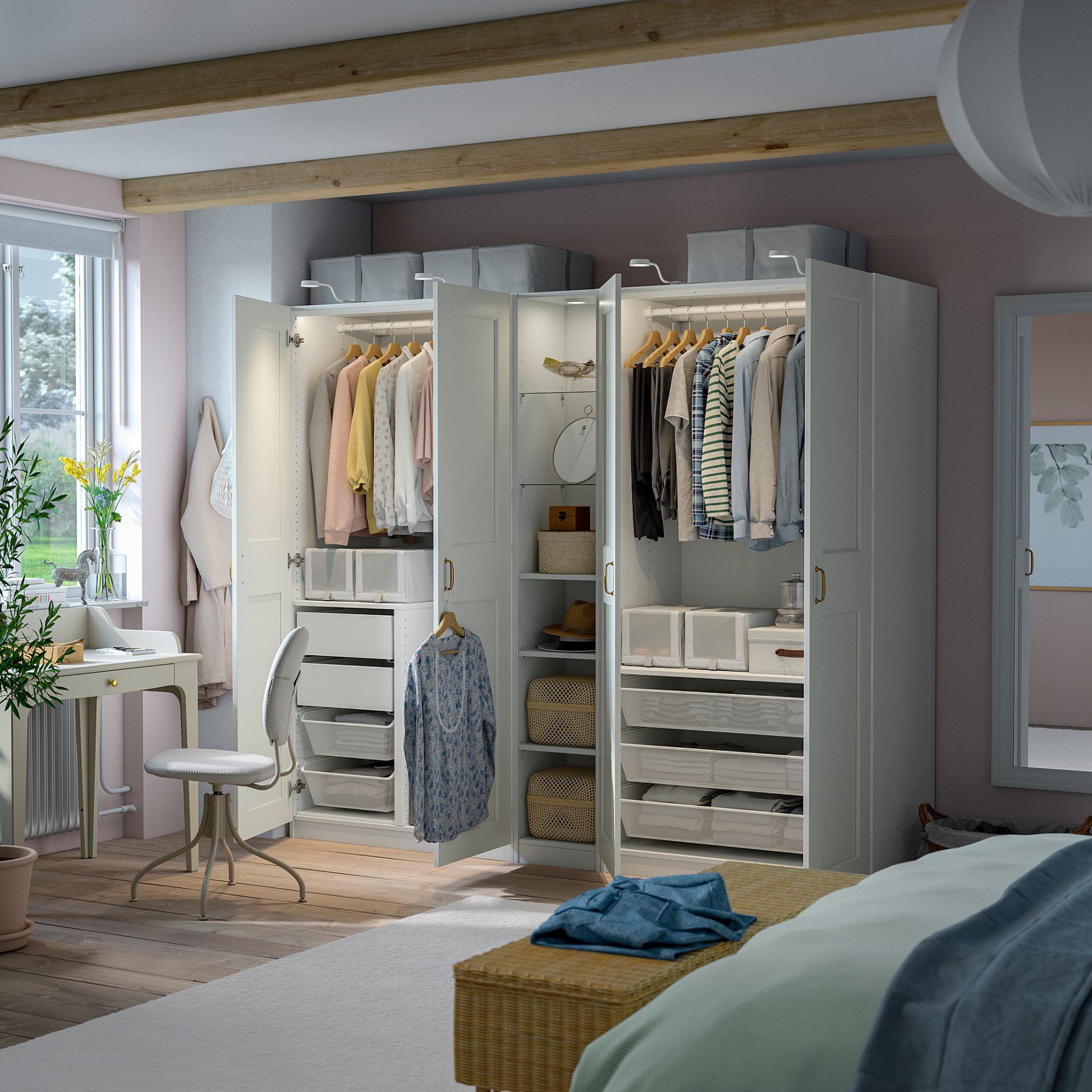 PAX/GRIMO, wardrobe combination, 235x60x201 cm, 796.072.94