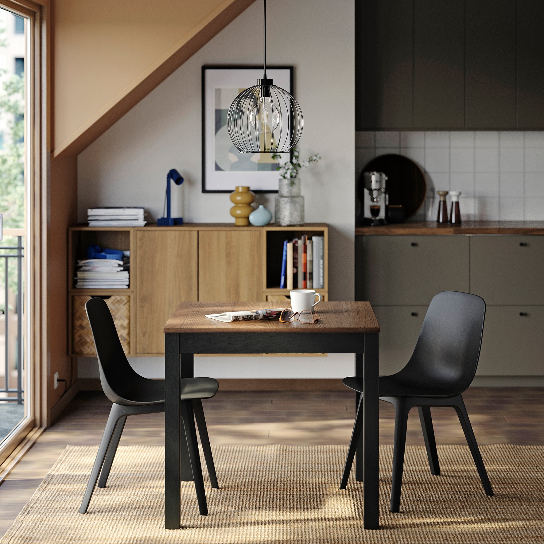 ÅLHULT/ODGER, table and 2 chairs, 80x74 cm, 796.100.60