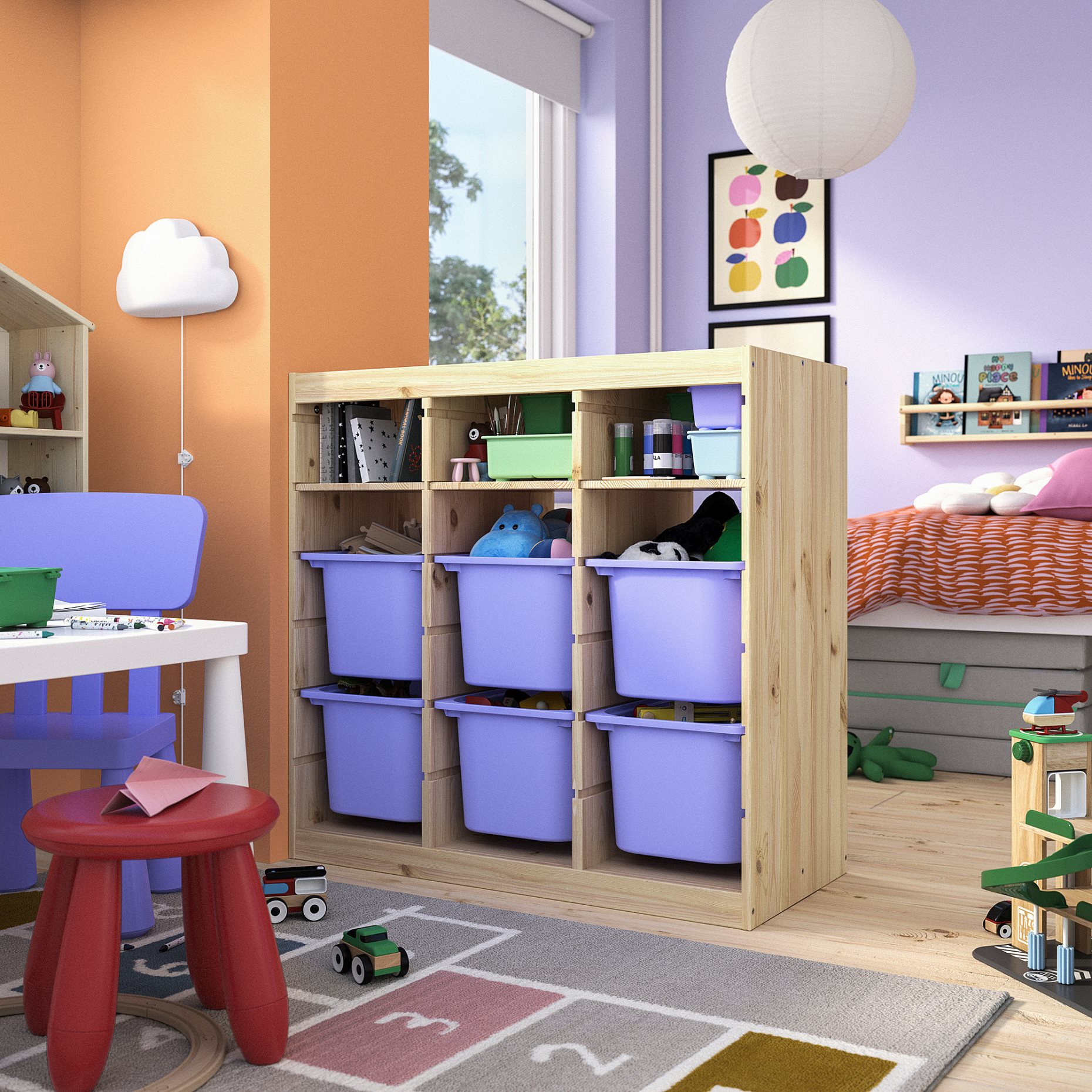 TROFAST, storage combination room divider with shelves and boxes, 93x44x91 cm, 796.125.68