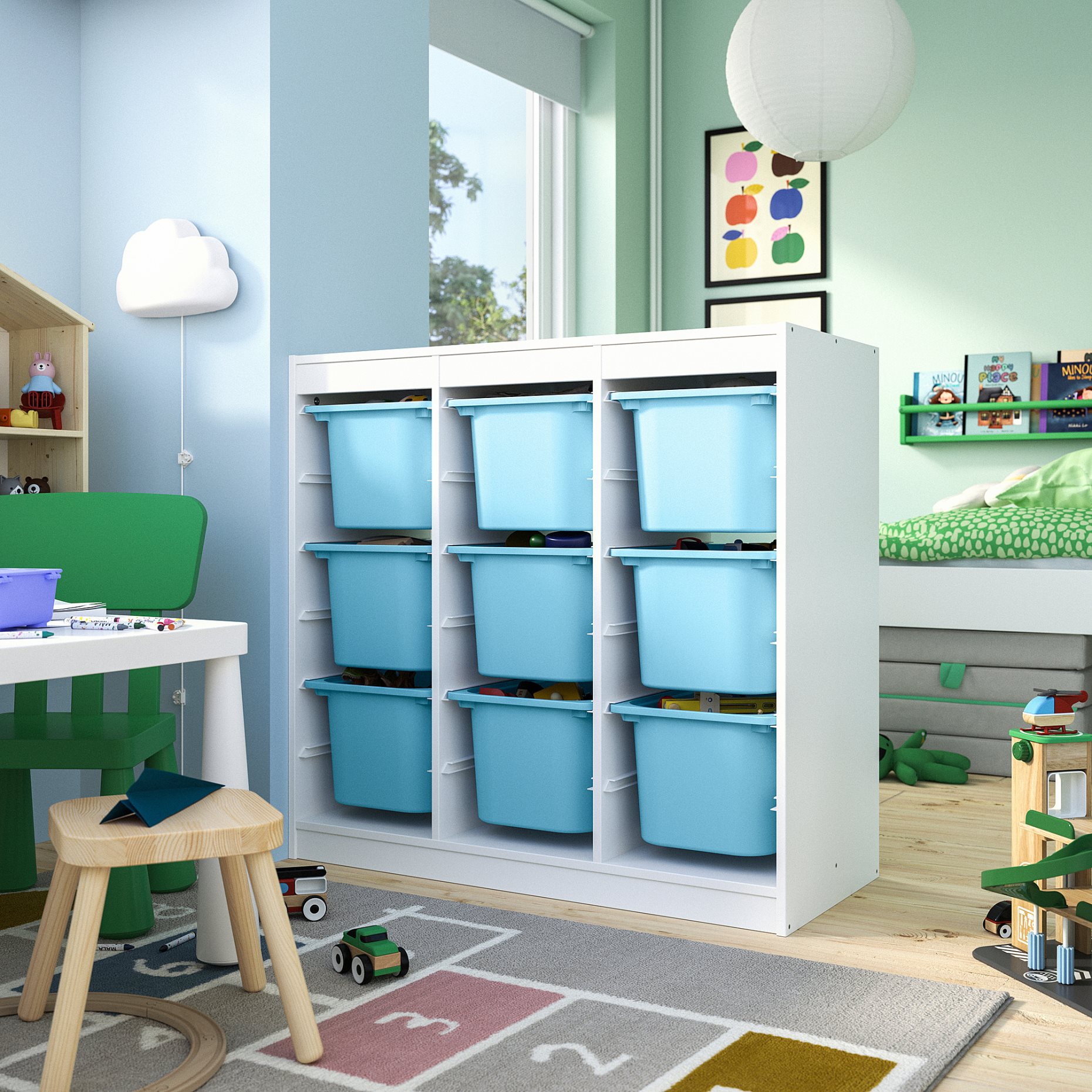TROFAST, storage combination room divider with boxes, 99x44x94 cm, 796.126.91