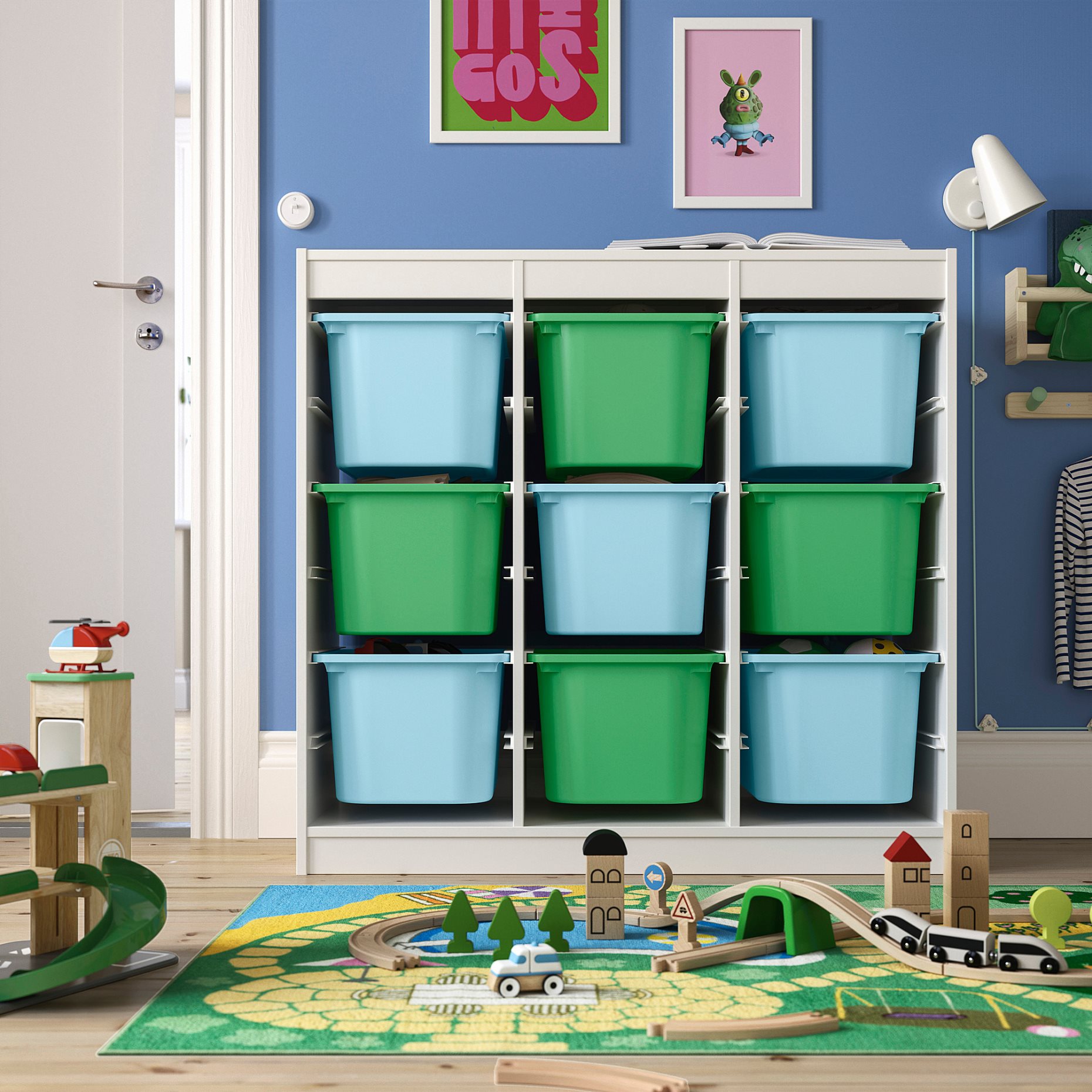 TROFAST, storage combination room divider with boxes, 99x44x94 cm, 796.131.05