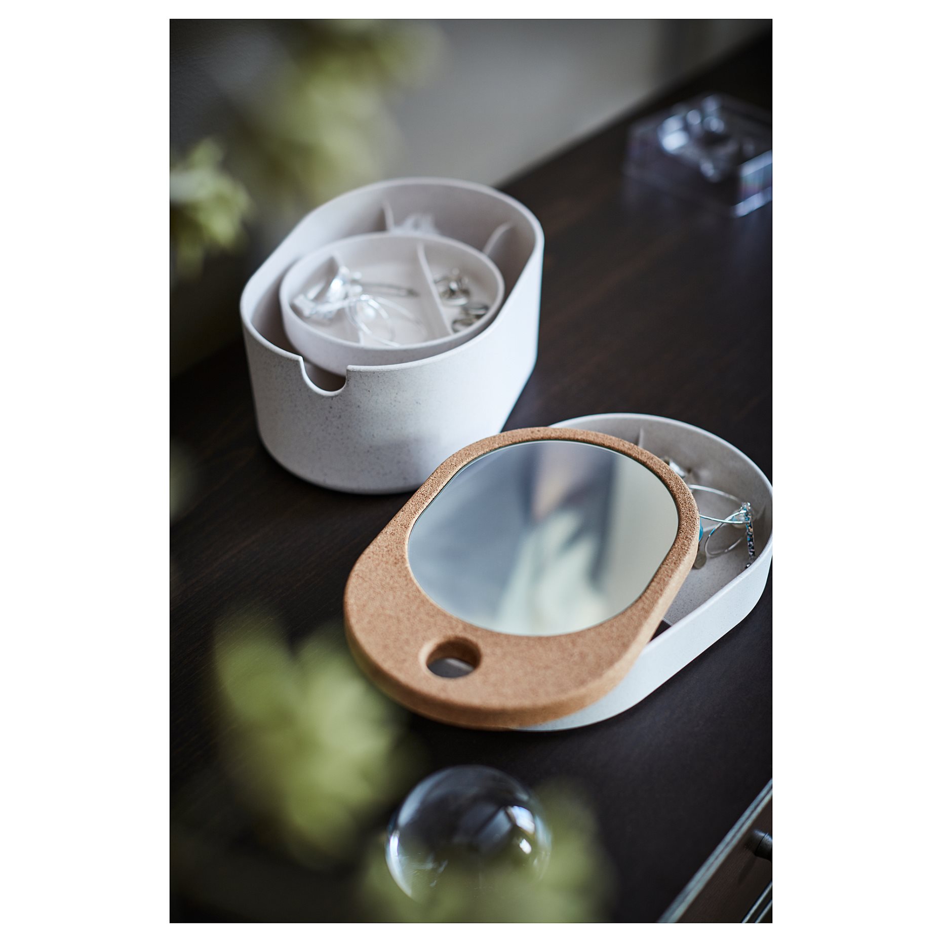 SAXBORGA, storage box with mirror lid, 803.918.82