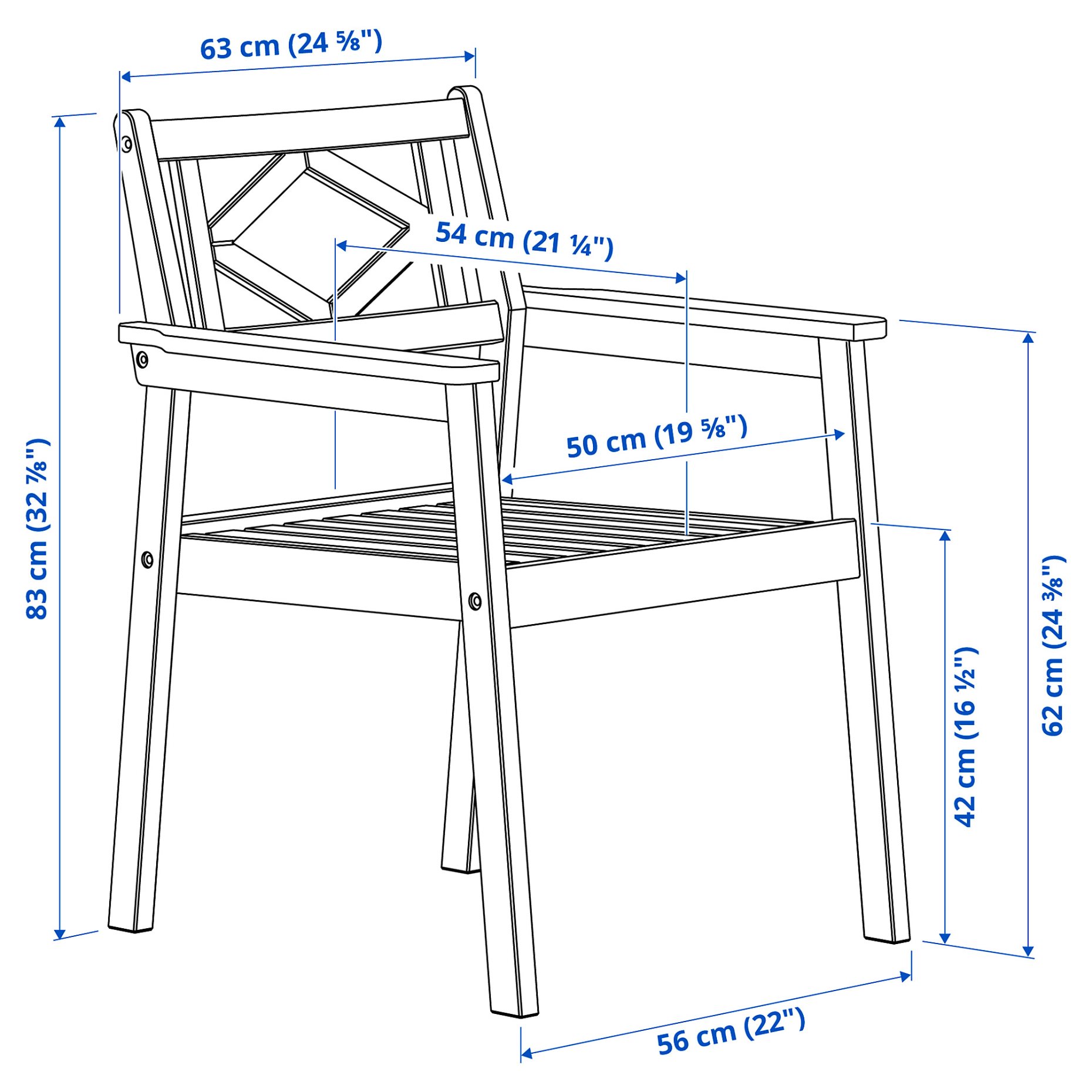 BONDHOLMEN, καρέκλα με μπράτσα, εξωτερικού χώρου, 804.206.29