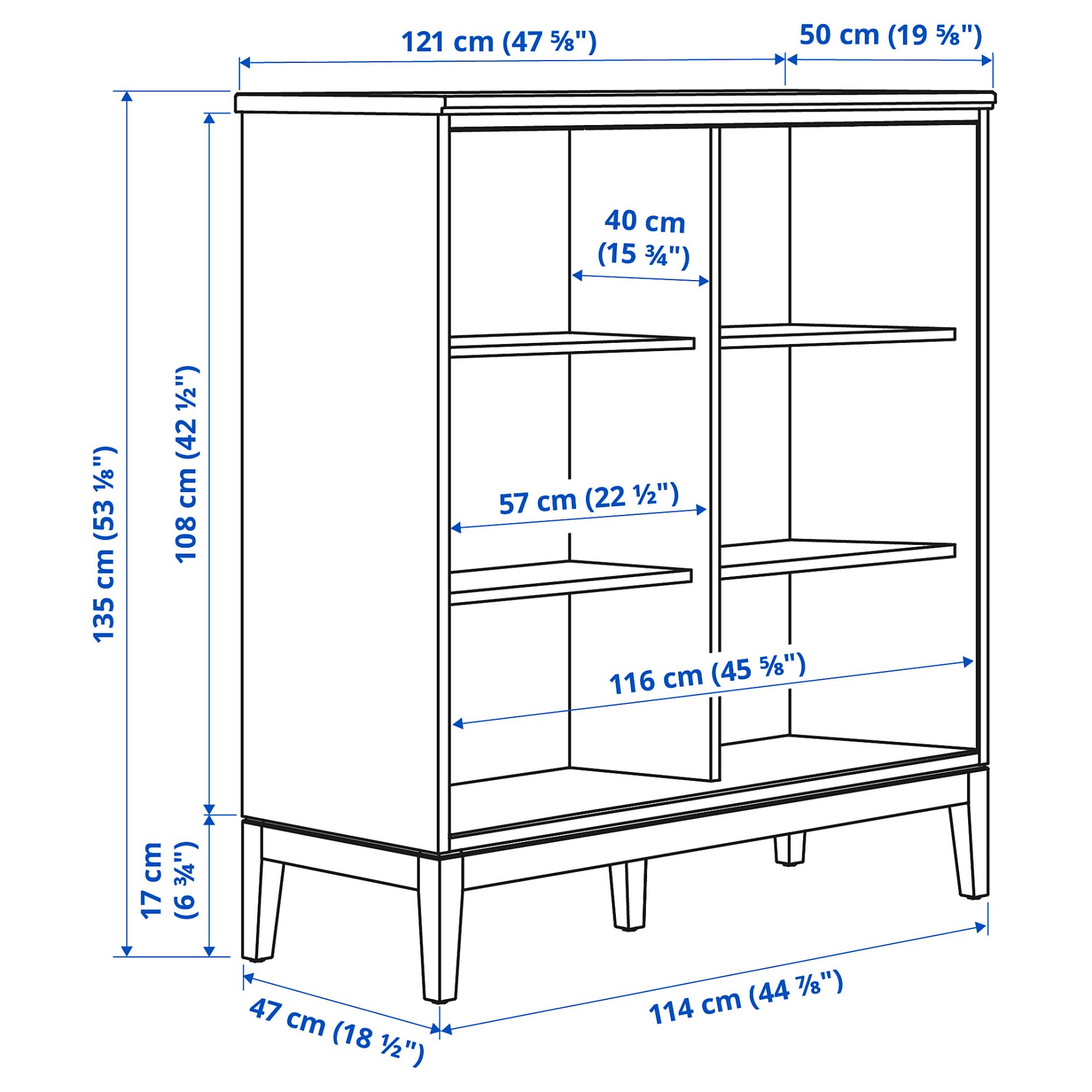 IDANÄS, cabinet with bi-folding doors, 121x135 cm, 804.588.20