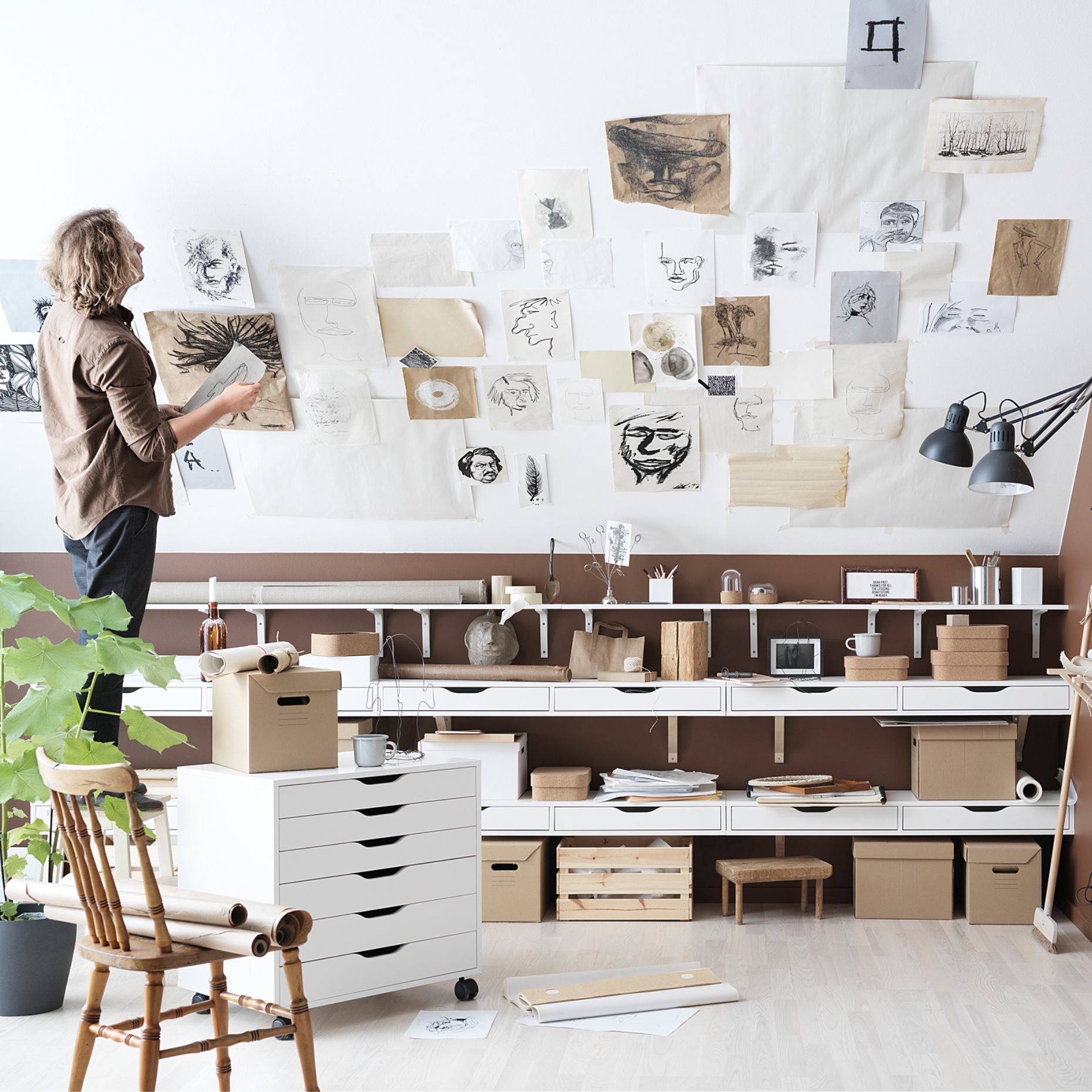 ALEX, drawer unit on castors, 67x66 cm, 804.854.23