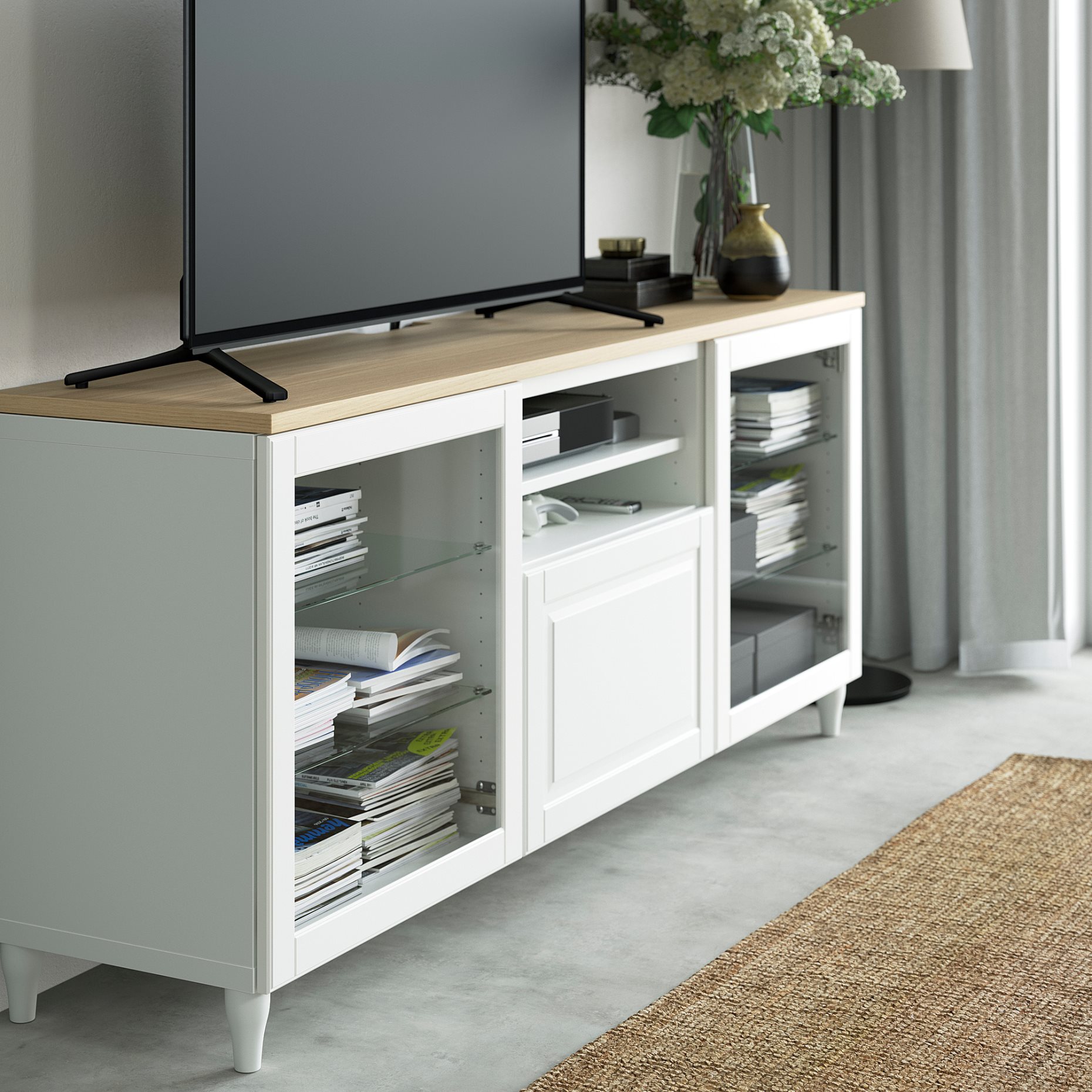 BESTÅ, άνω επιφάνεια για TV, 180x42 cm, 804.963.65