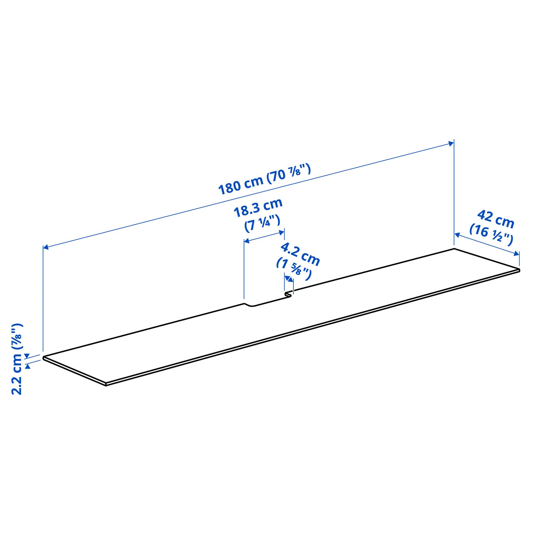 BESTÅ, top panel for TV, 180x42 cm, 804.963.65