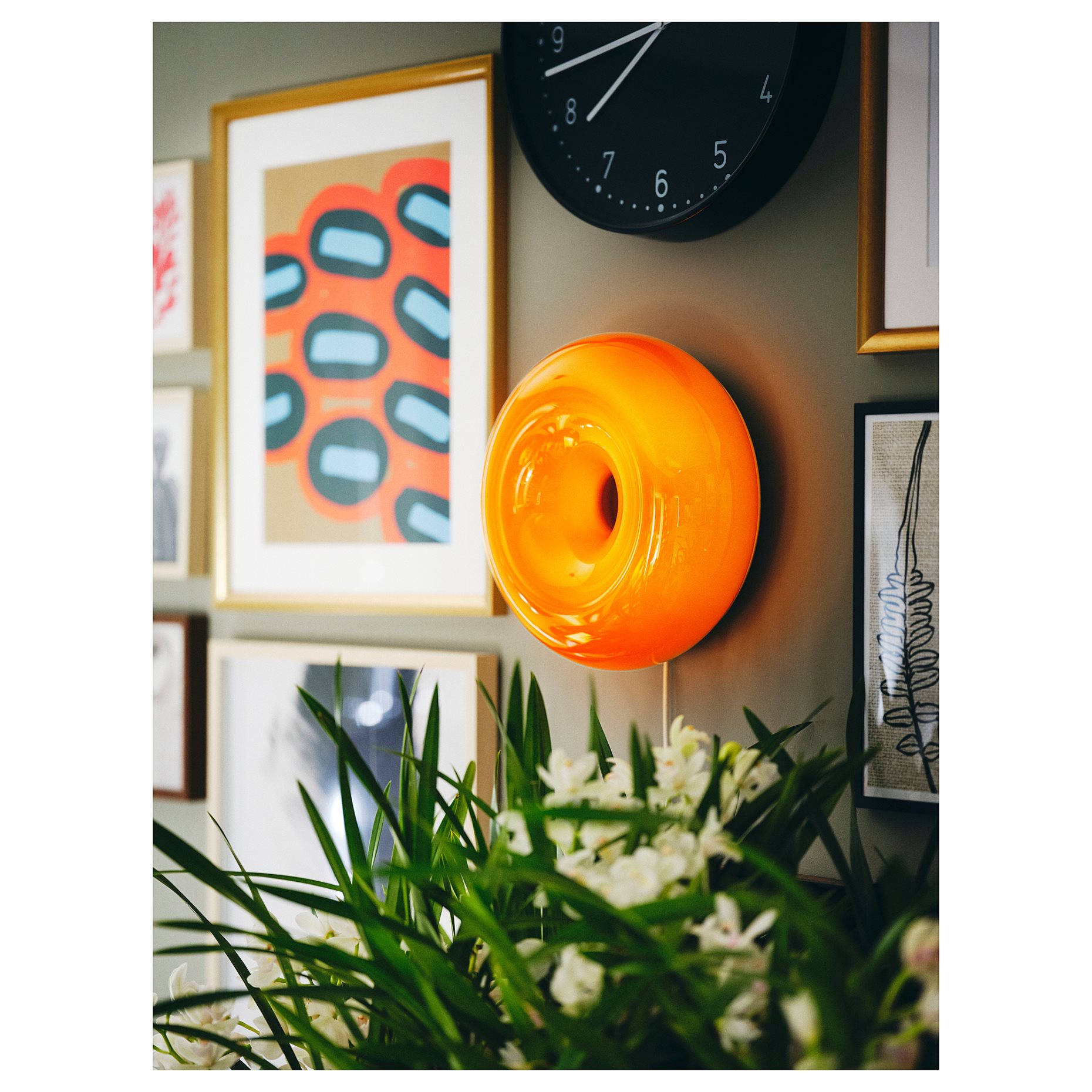 VARMBLIXT, table/wall lamp with built-in LED light source/glass/round, 804.991.99