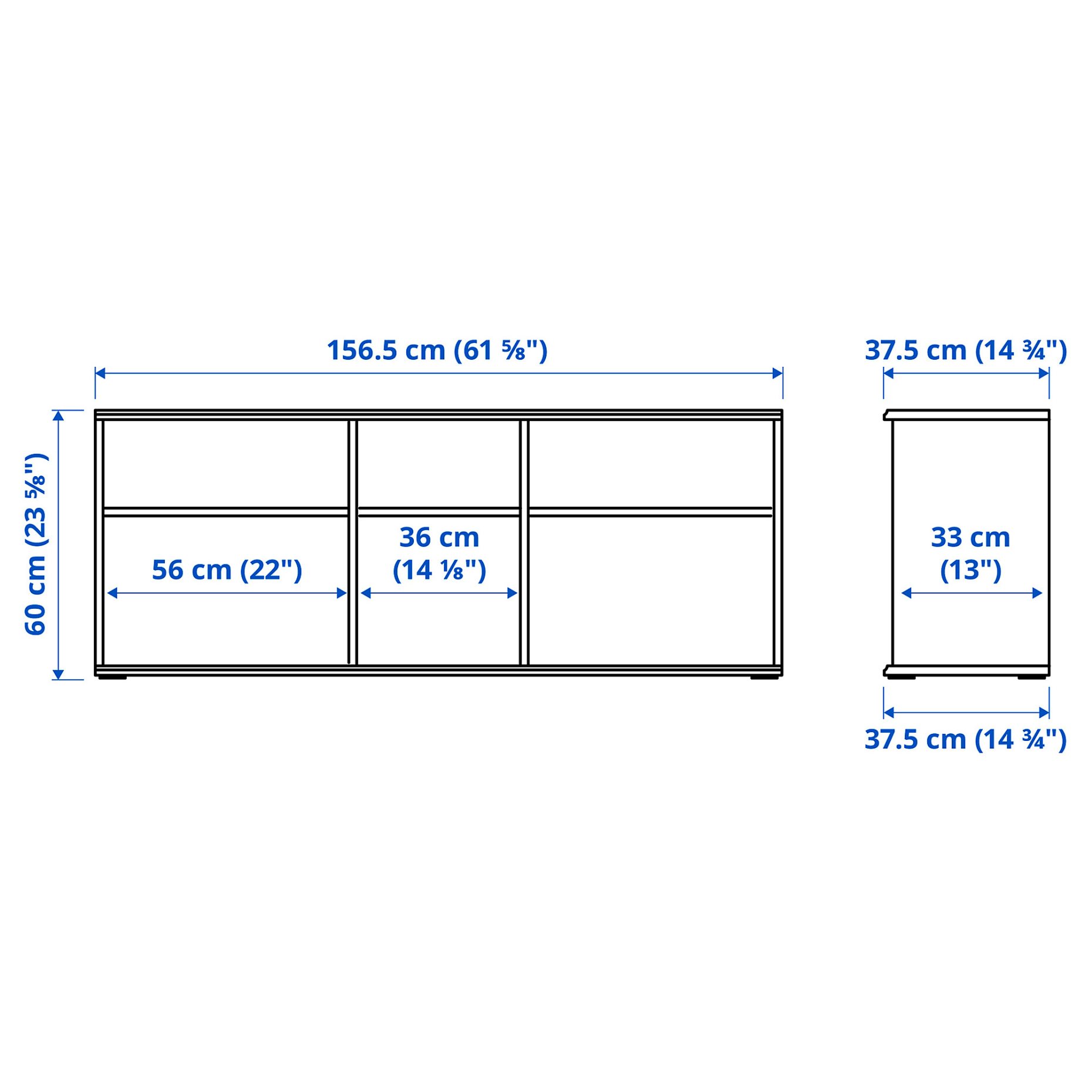 SKRUVBY, TV bench, 156x38x60 cm, 805.035.49