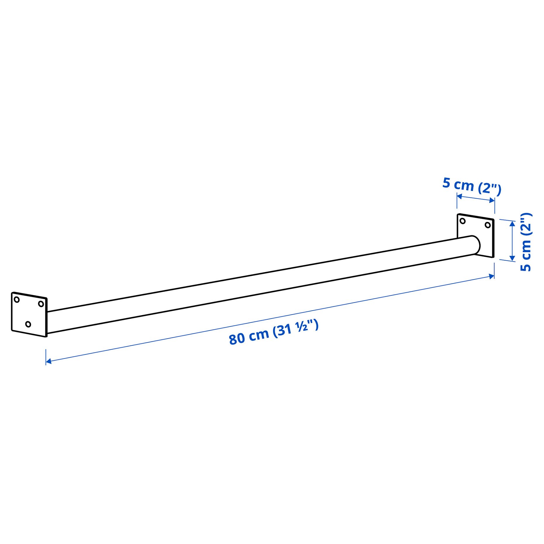 MITTZON, clothes rail for frame with castors, 80 cm, 805.286.39