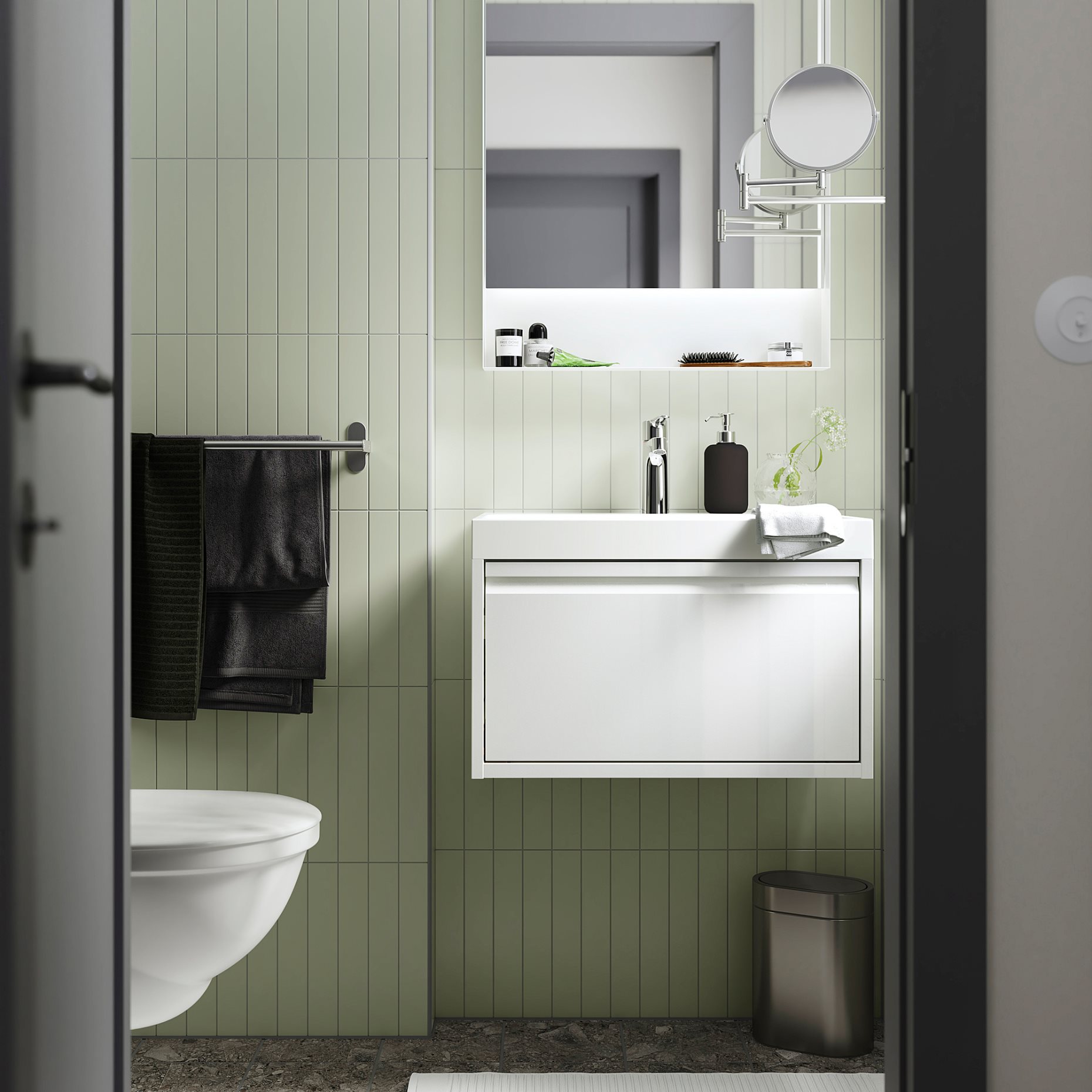 ANGSJON, wash-stand with drawer/high-gloss, 60x48x33 cm, 805.350.98