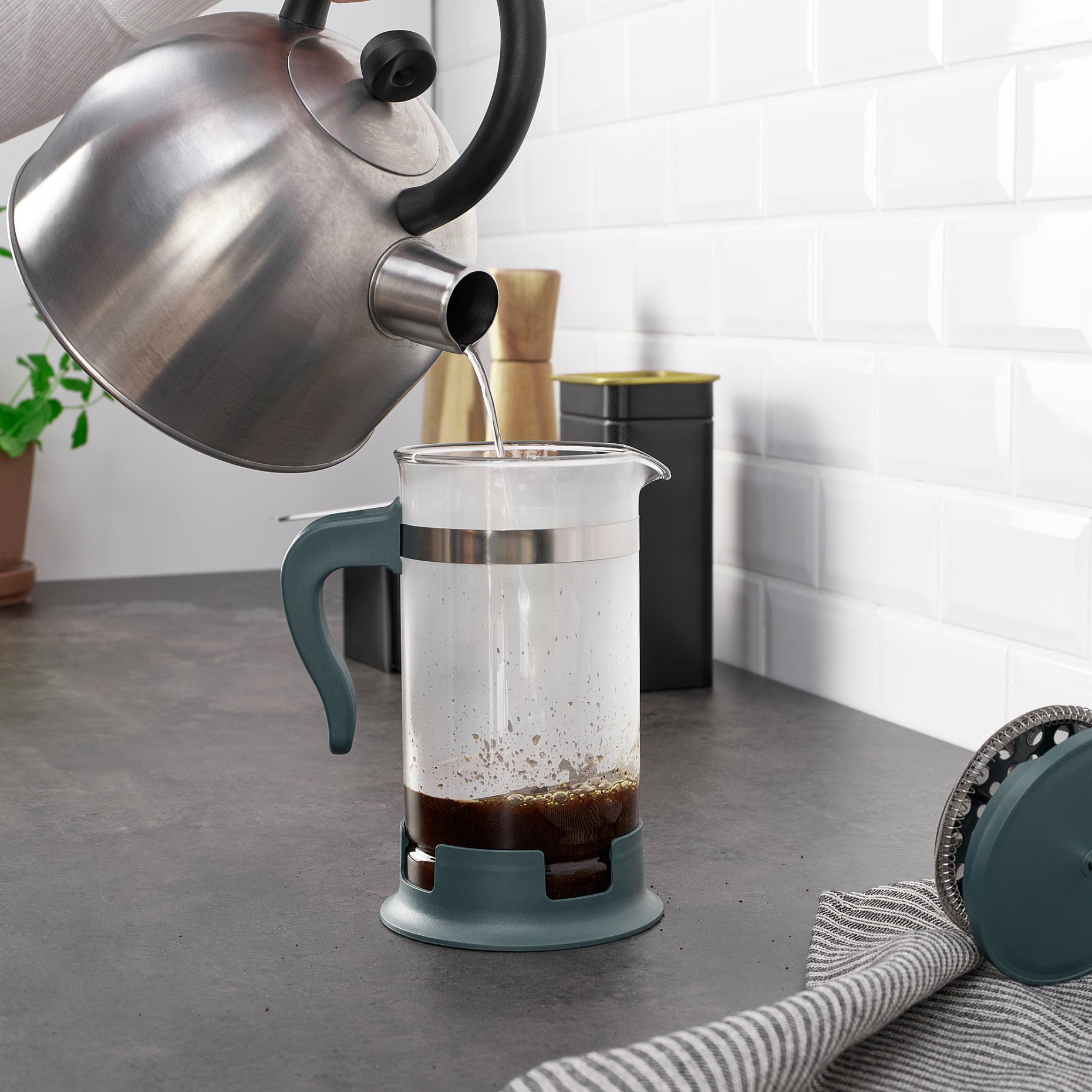 UPPHETTA, coffee/tea maker/glass/stainless steel, 1 l, 805.714.73