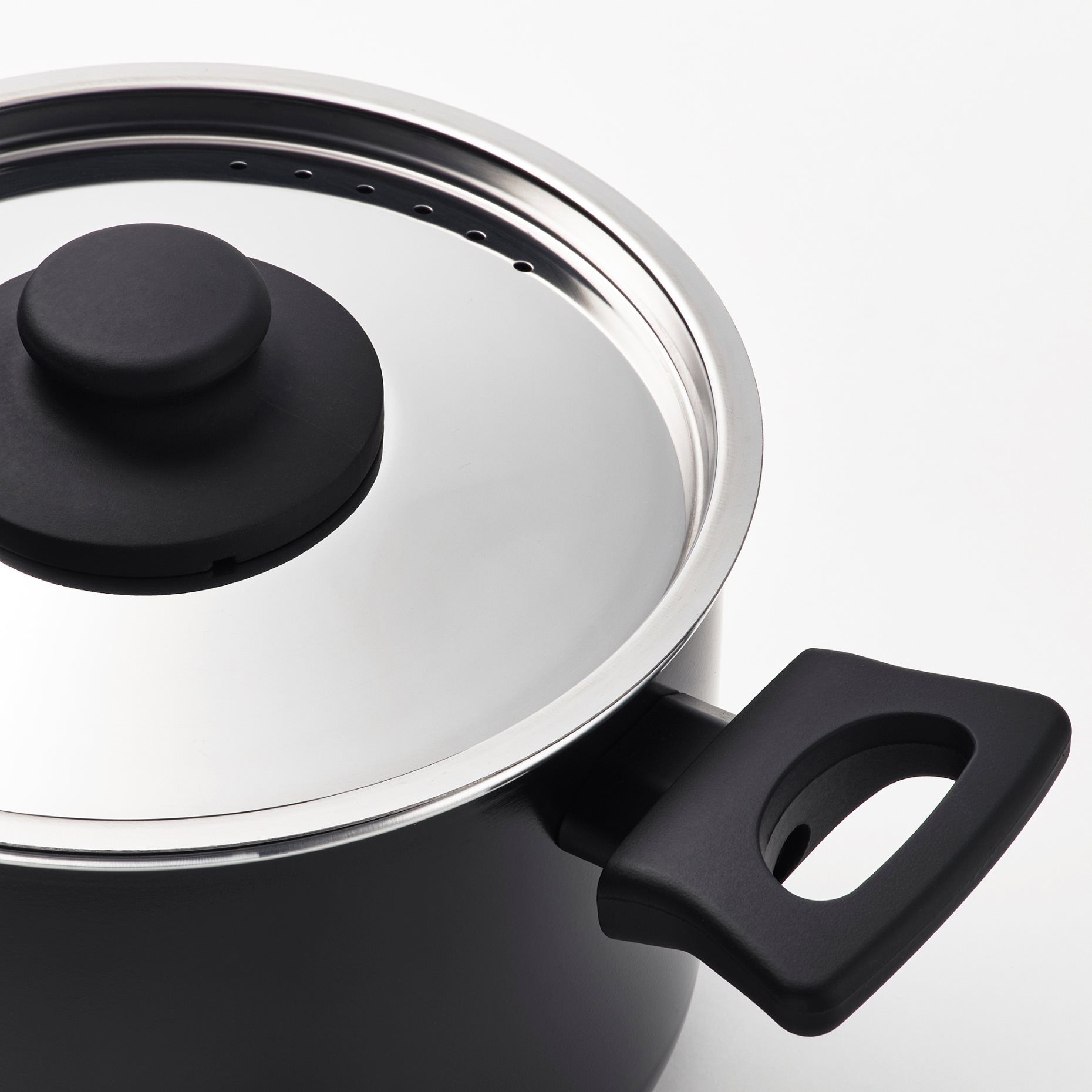 HEMLAGAD, pot with lid non-stick coating, 3 l, 805.809.05