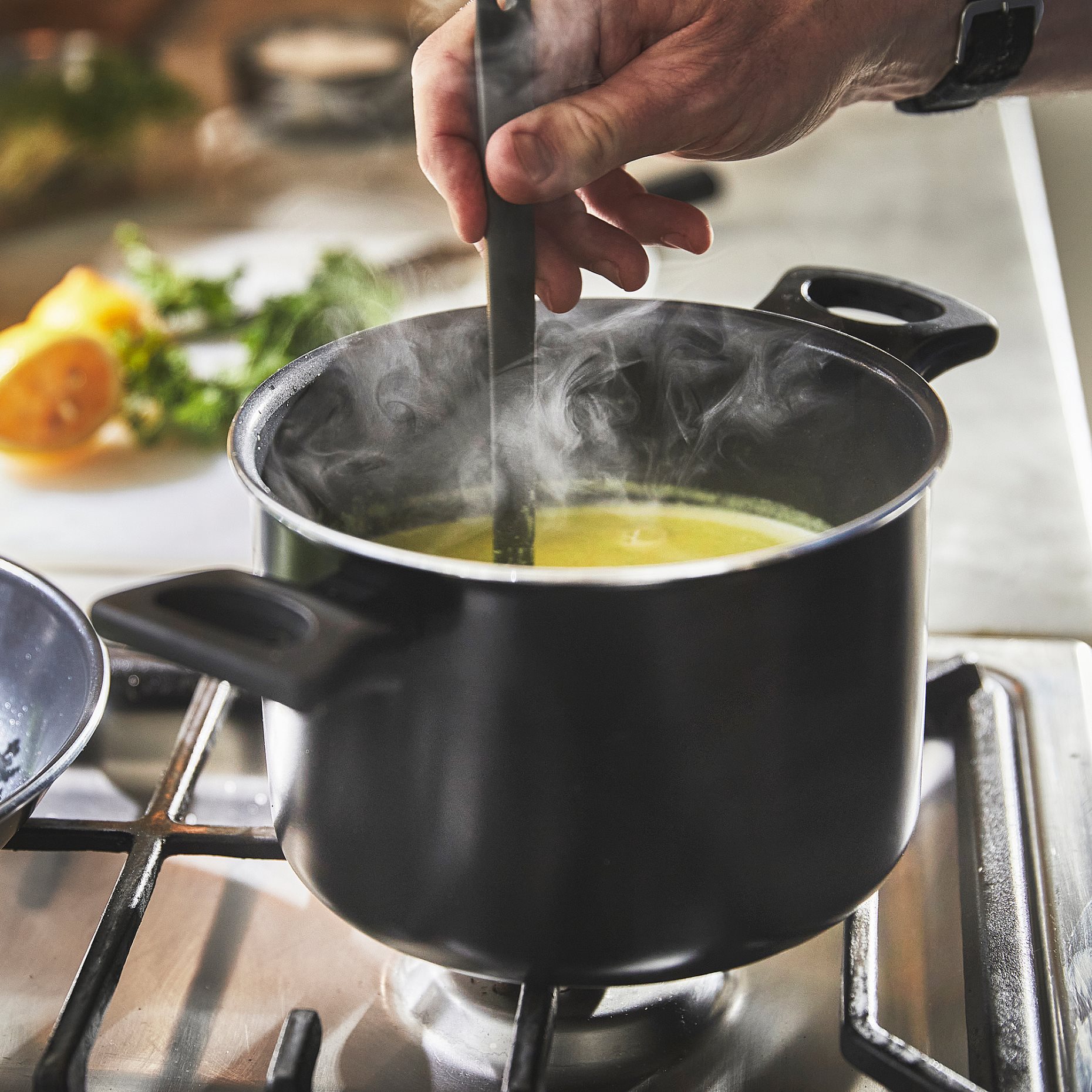 HEMLAGAD, pot with lid non-stick coating, 3 l, 805.809.05