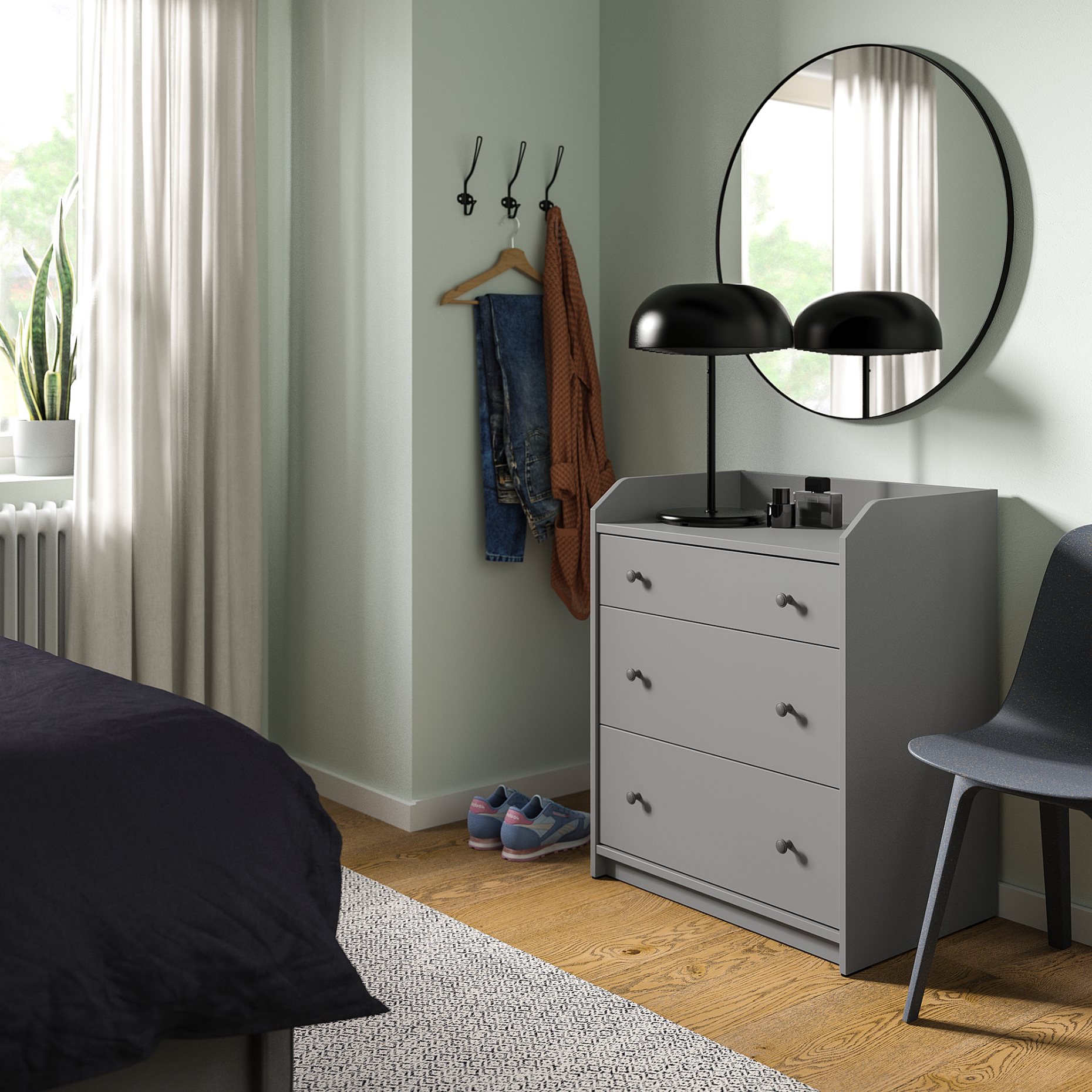 HAUGA, chest of 3 drawers, 70x46x84 cm, 805.815.18