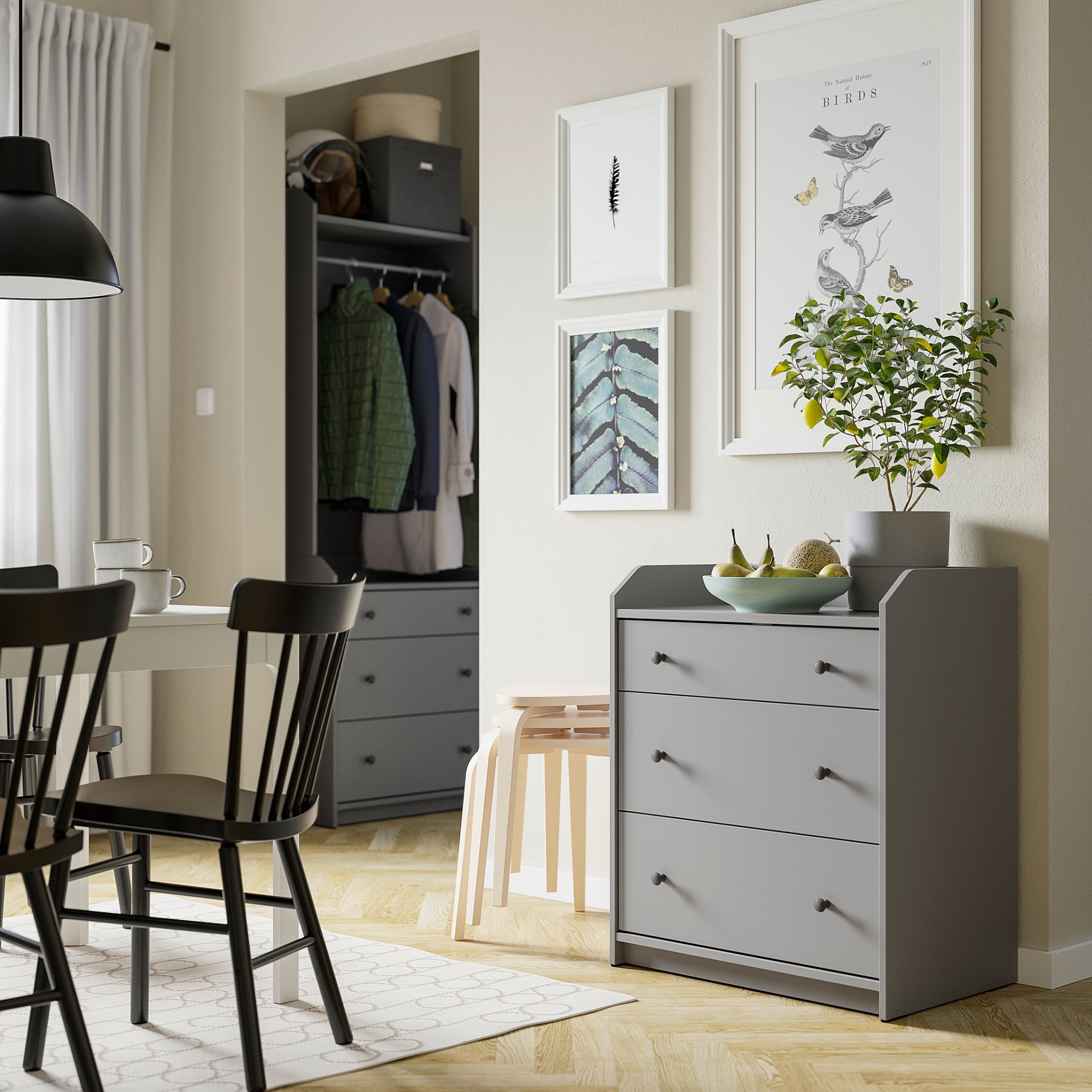 HAUGA, chest of 3 drawers, 70x46x84 cm, 805.815.18