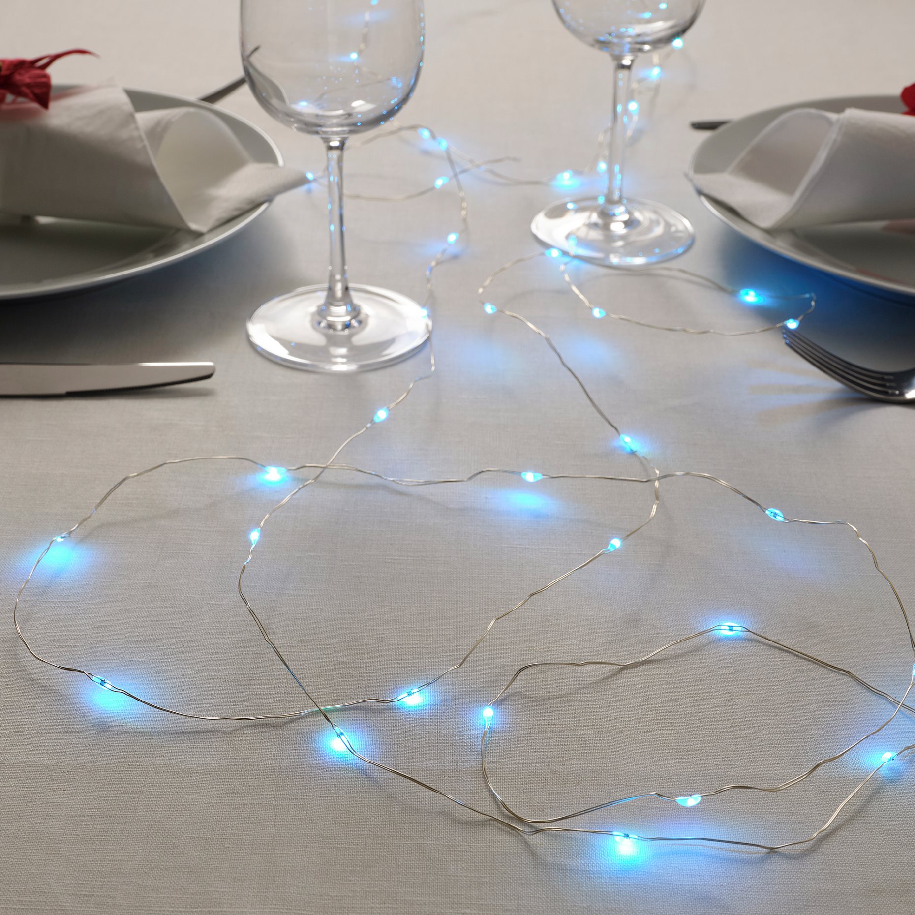 STRÅLA, γιρλάντα με ενσωματωμένο φωτισμό LED/40 λαμπτήρες/λειτουργία με μπαταρία, 805.824.57
