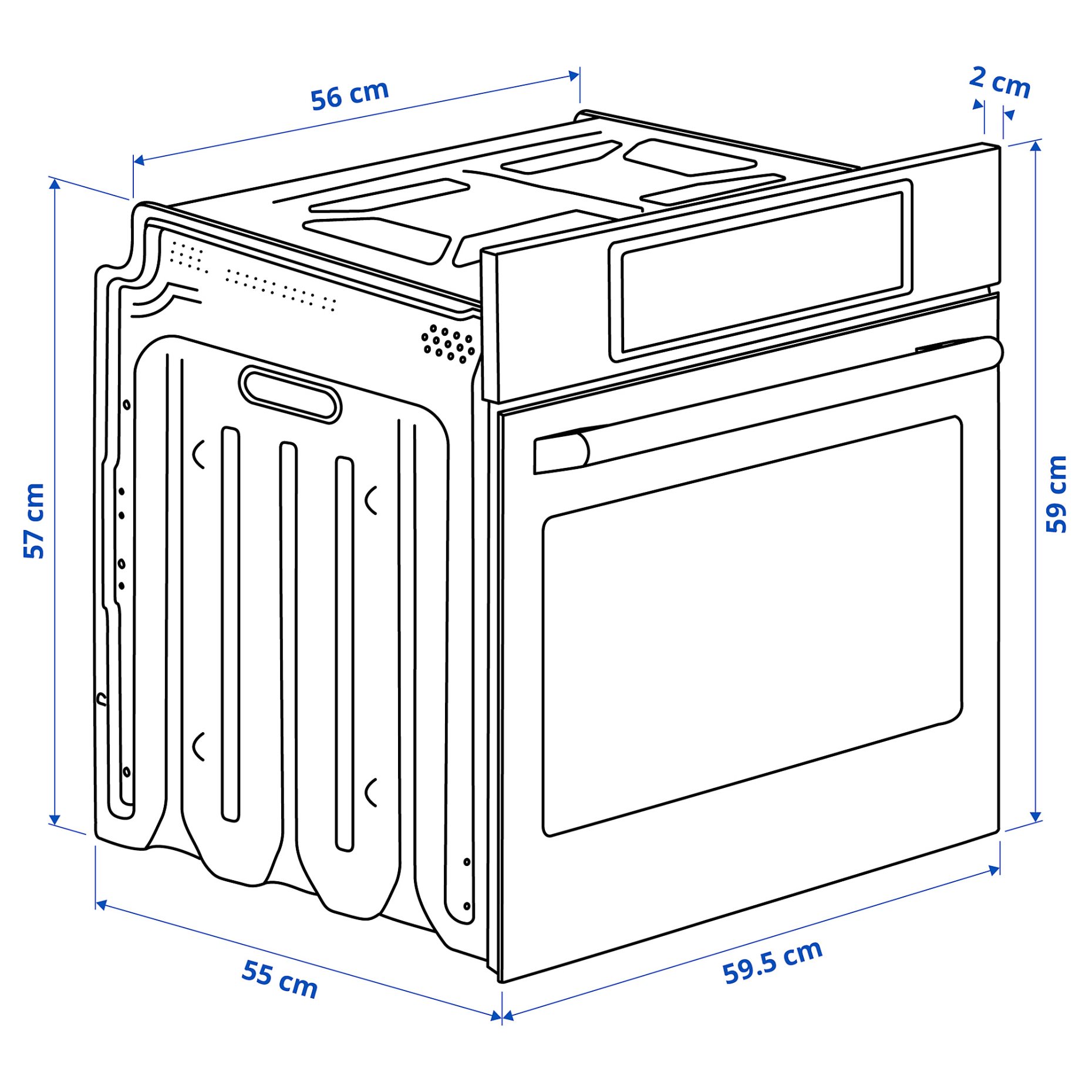 STENABY, true fan oven/air fry function/pyrolytic, IKEA 700, 806.002.20