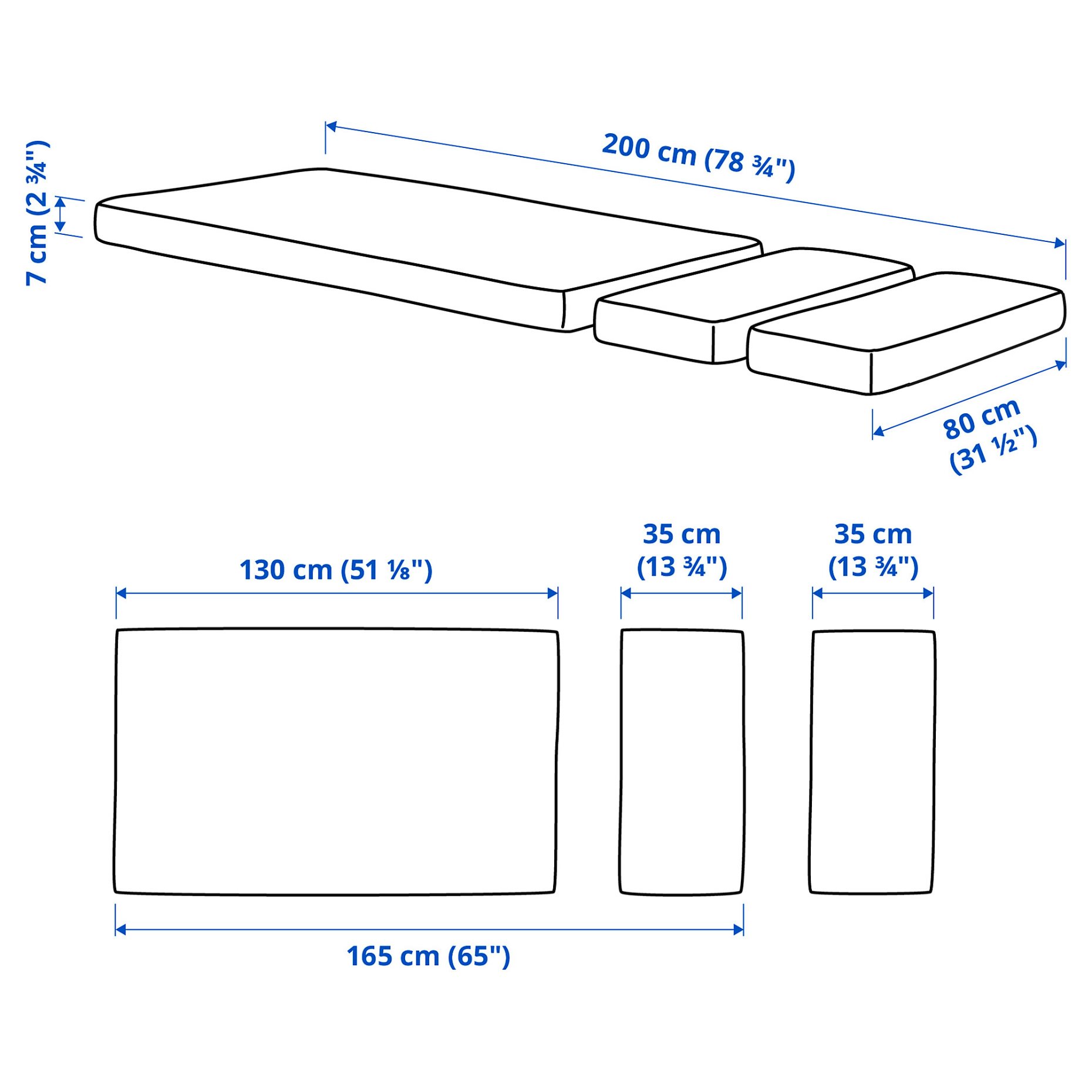 PLUTTEN, foam mattress for extendable bed, 80x200 cm, 806.156.36